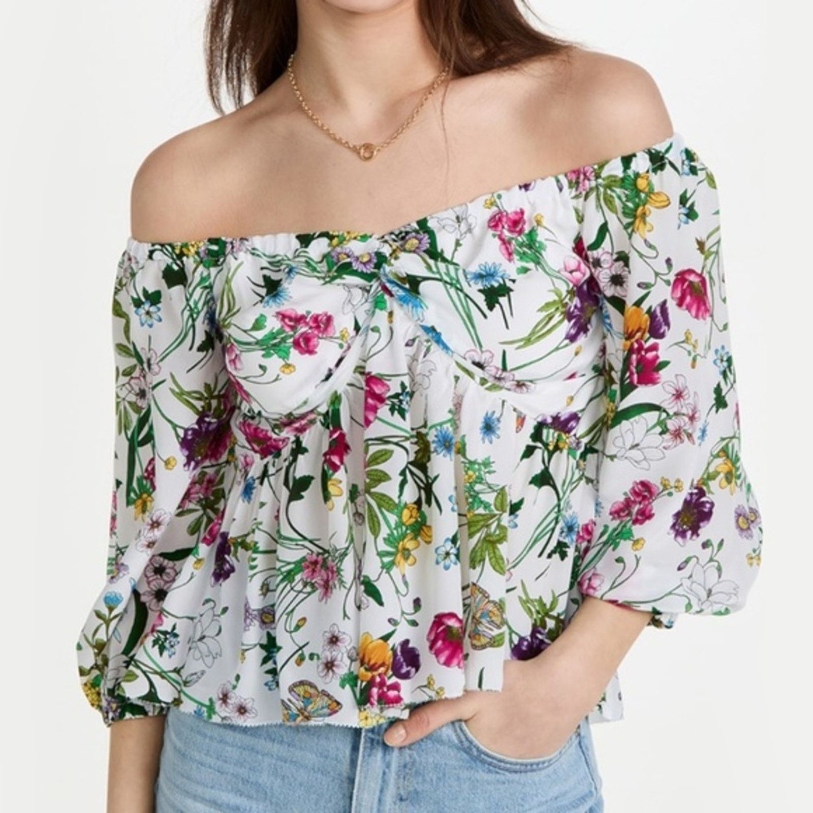 L'AGENCE L'Agence. Elena Floral Top. Size S / US 4 / IT 40 - 2 Thumbnail