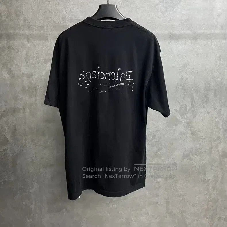 Balenciaga Balenciaga Black Logo Print Short Sleeve T-shirt. Size US M / EU 48-50 / 2 - 2 Thumbnail
