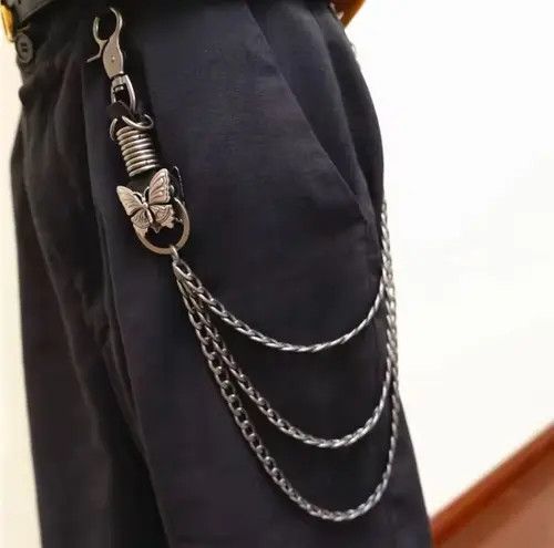 Jewelry Punk Waist Pants Chain Wallet Chain Skull Keychain Size ONE SIZE - 4 Thumbnail