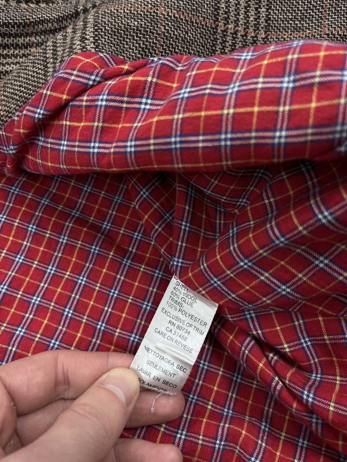 Kenzo Vintage Kenzo Plaid Coat Frayed Trim Wool Blend Womens 38 Size XS / US 0-2 / IT 36-38 - 12 Thumbnail