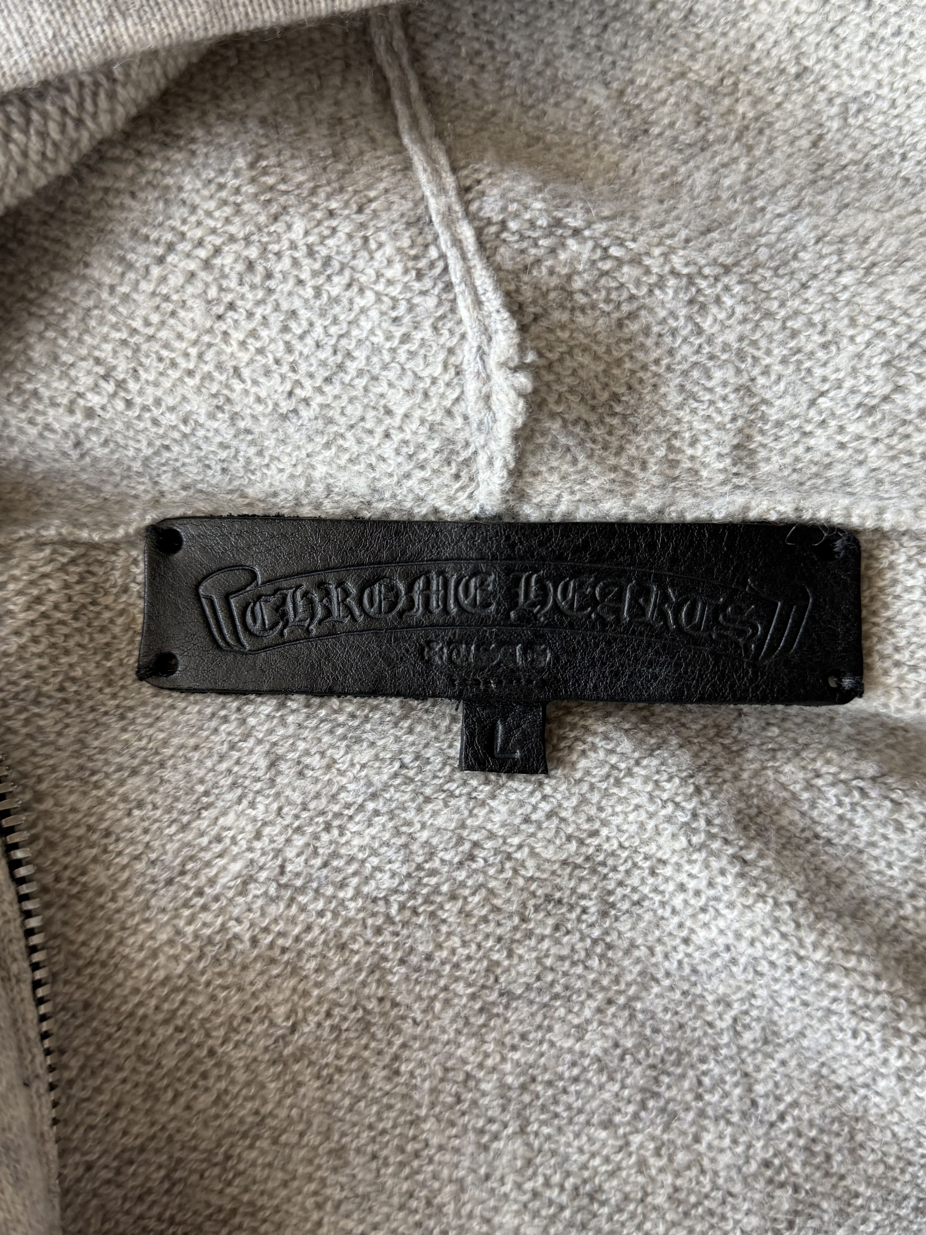 Chrome Hearts Grey & Black Embroidered Cashmere Zip Up Hoodie Size US L / EU 52-54 / 3 - 3 Thumbnail