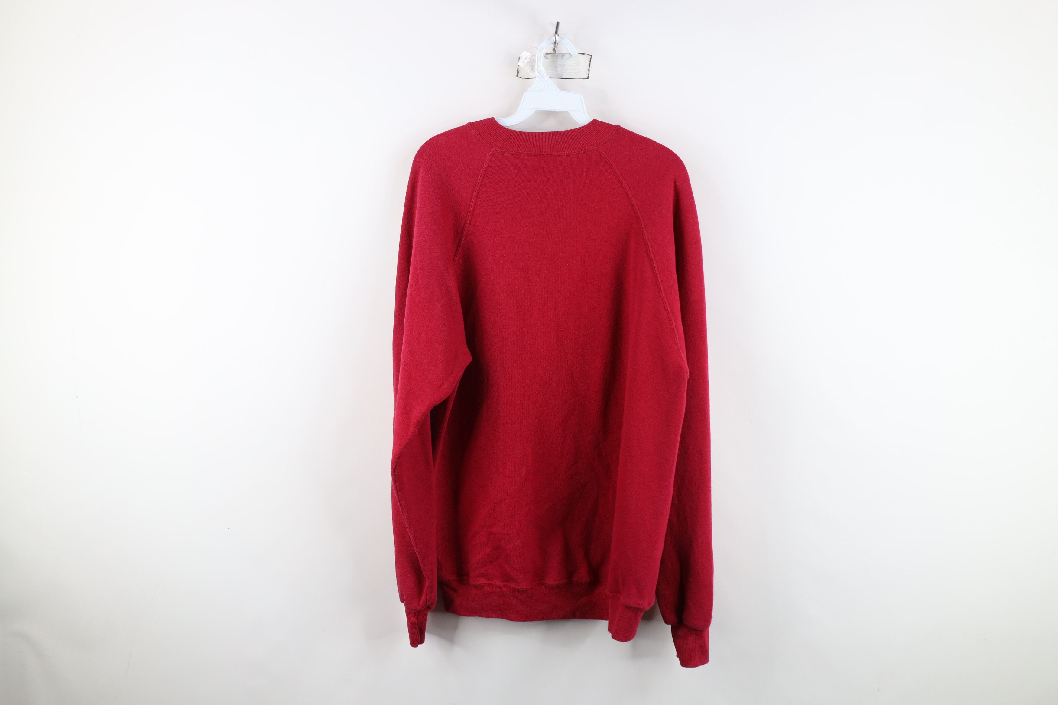 Vintage Vintage 80s Streetwear Blank Crewneck Sweatshirt Red USA Size US XL / EU 56 / 4 - 9 Thumbnail