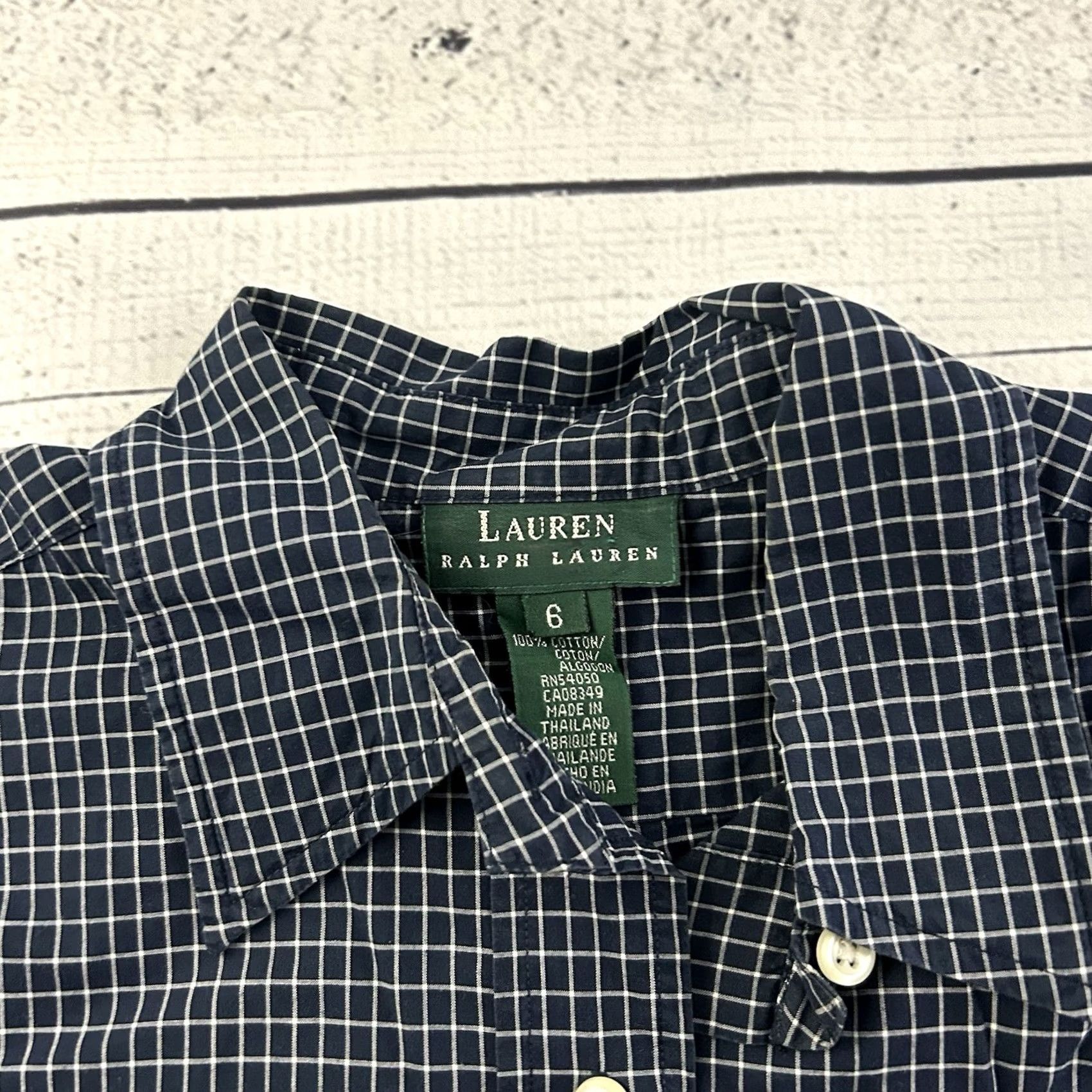 Ralph Lauren Lauren Ralph Lauren Long Sleeve Plaid Button Front Shirt Blue Size 6 Womens Blouse Size M / US 6-8 / IT 42-44 - 3 Thumbnail
