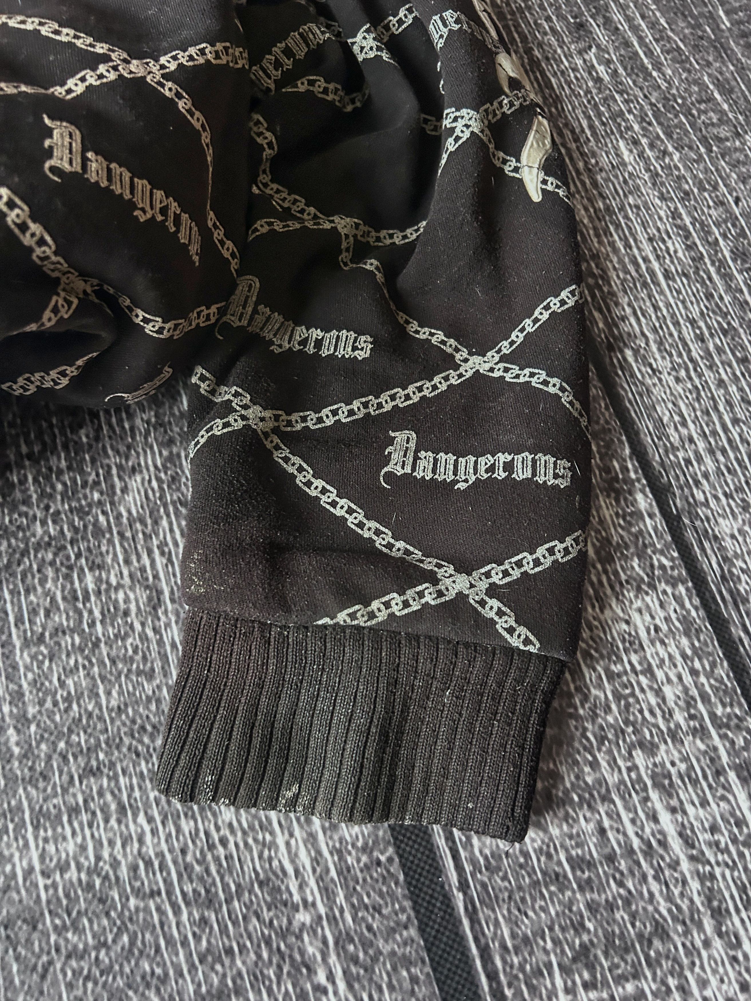Vintage Dangerous Black All Over Print Sherpa Lined Zip Hoodie Size US M / EU 48-50 / 2 - 10 Thumbnail
