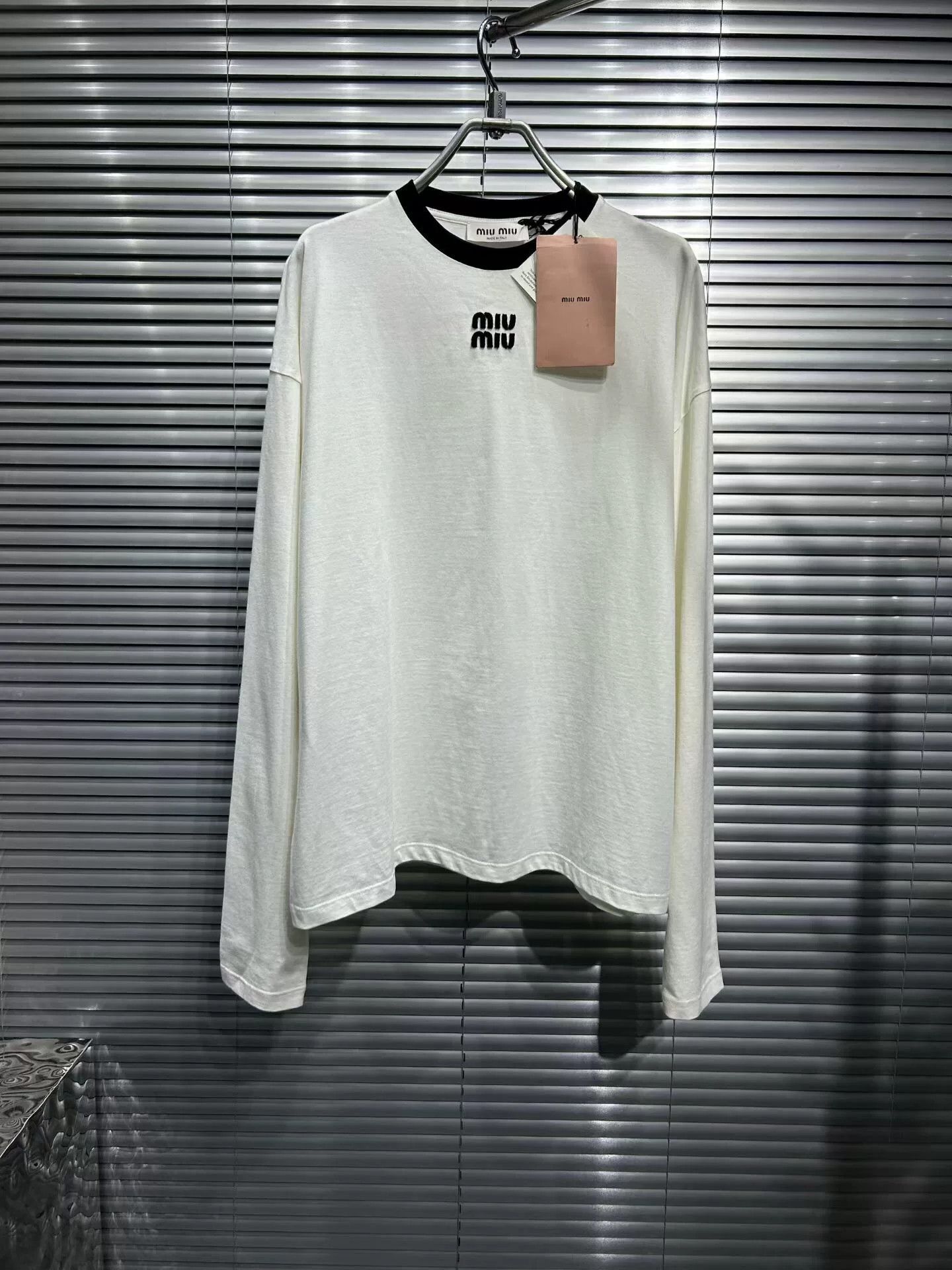 Miumiu Black and White Long Sleeve Top