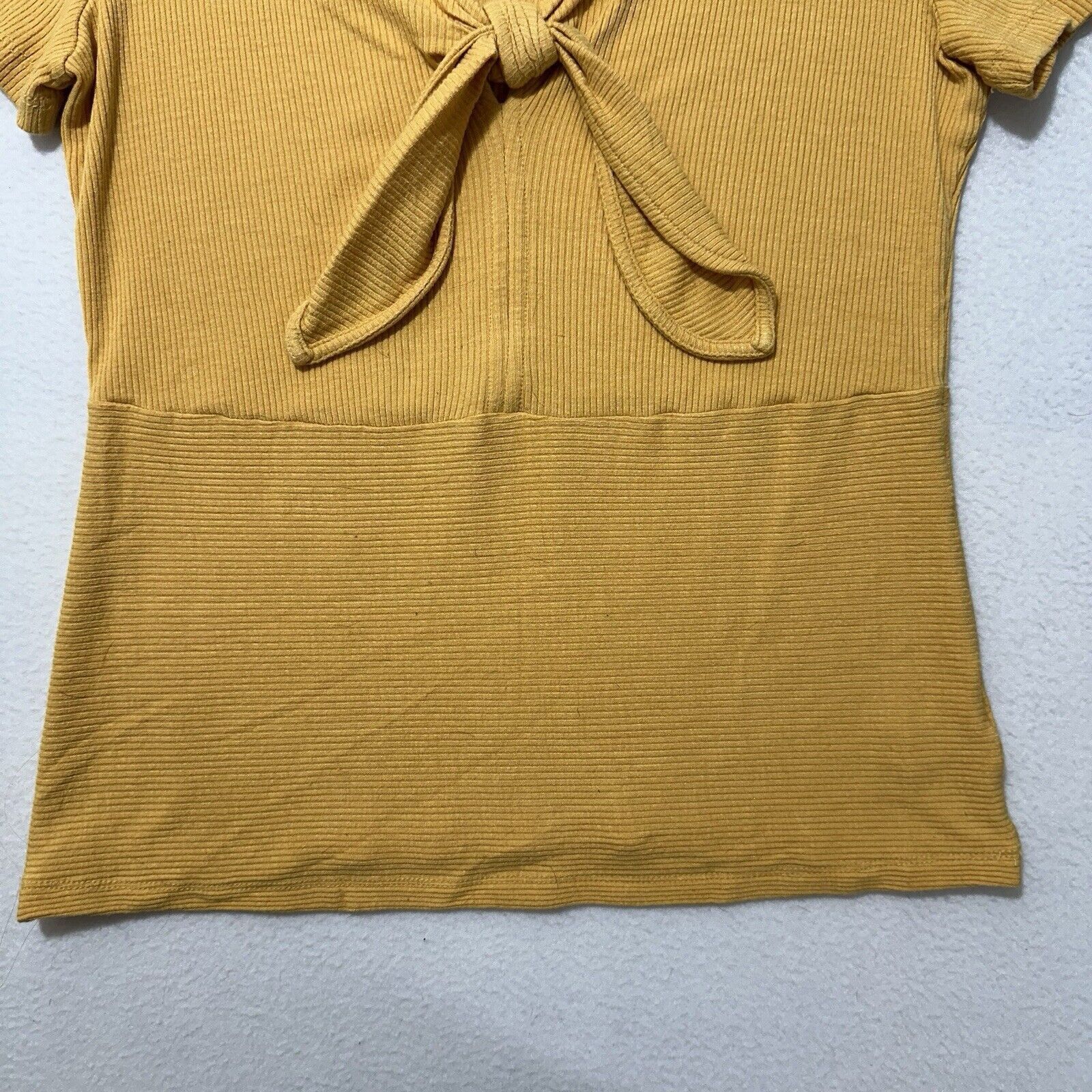 Other Pleione Small Yellow V-Neck Tie Front Lightweight T Shirt Size S / US 4 / IT 40 - 7 Thumbnail