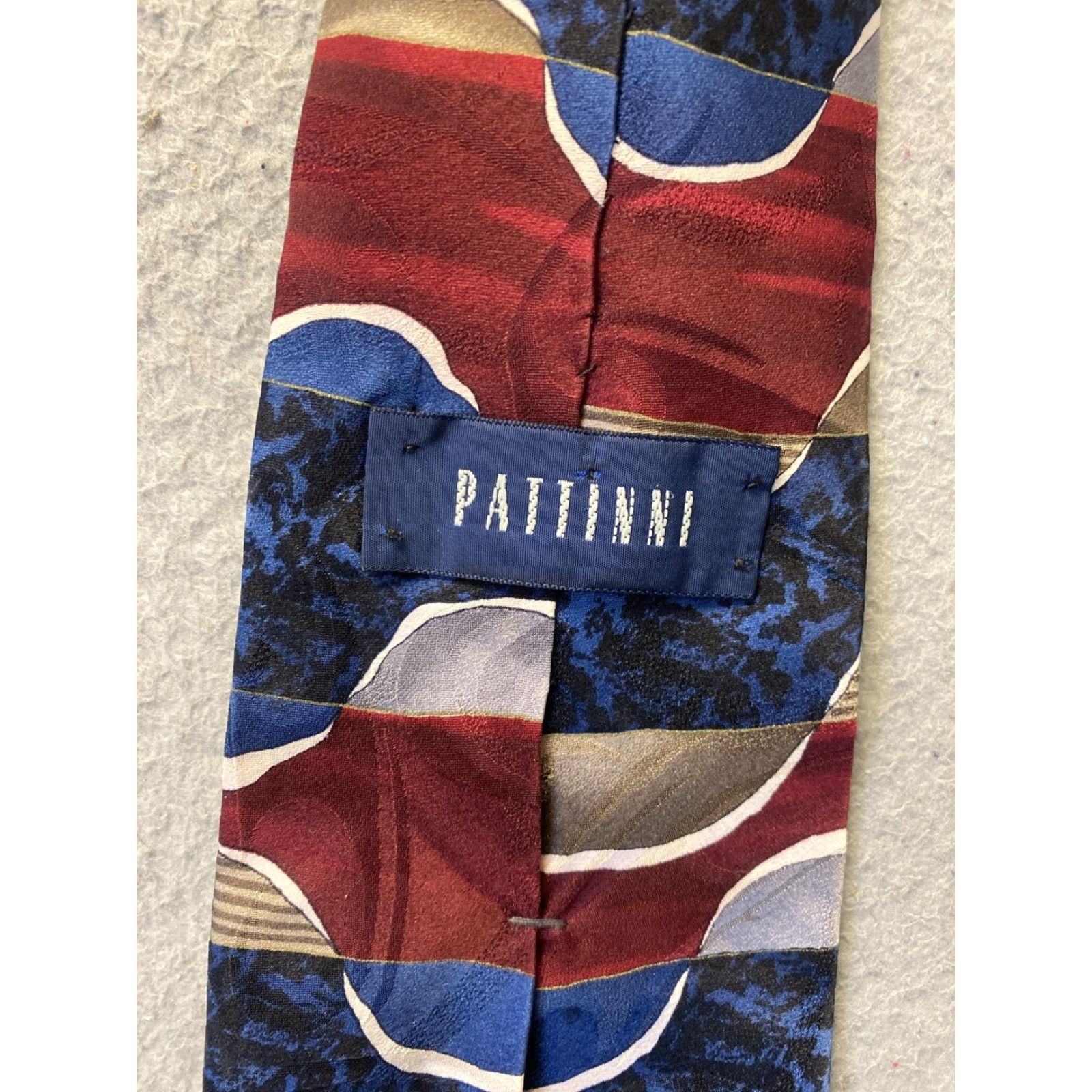 Vintage VINTAGE Pattinni Collection Silk Tie Geometric Red 58" 4" Men Adult Size ONE SIZE - 3 Thumbnail
