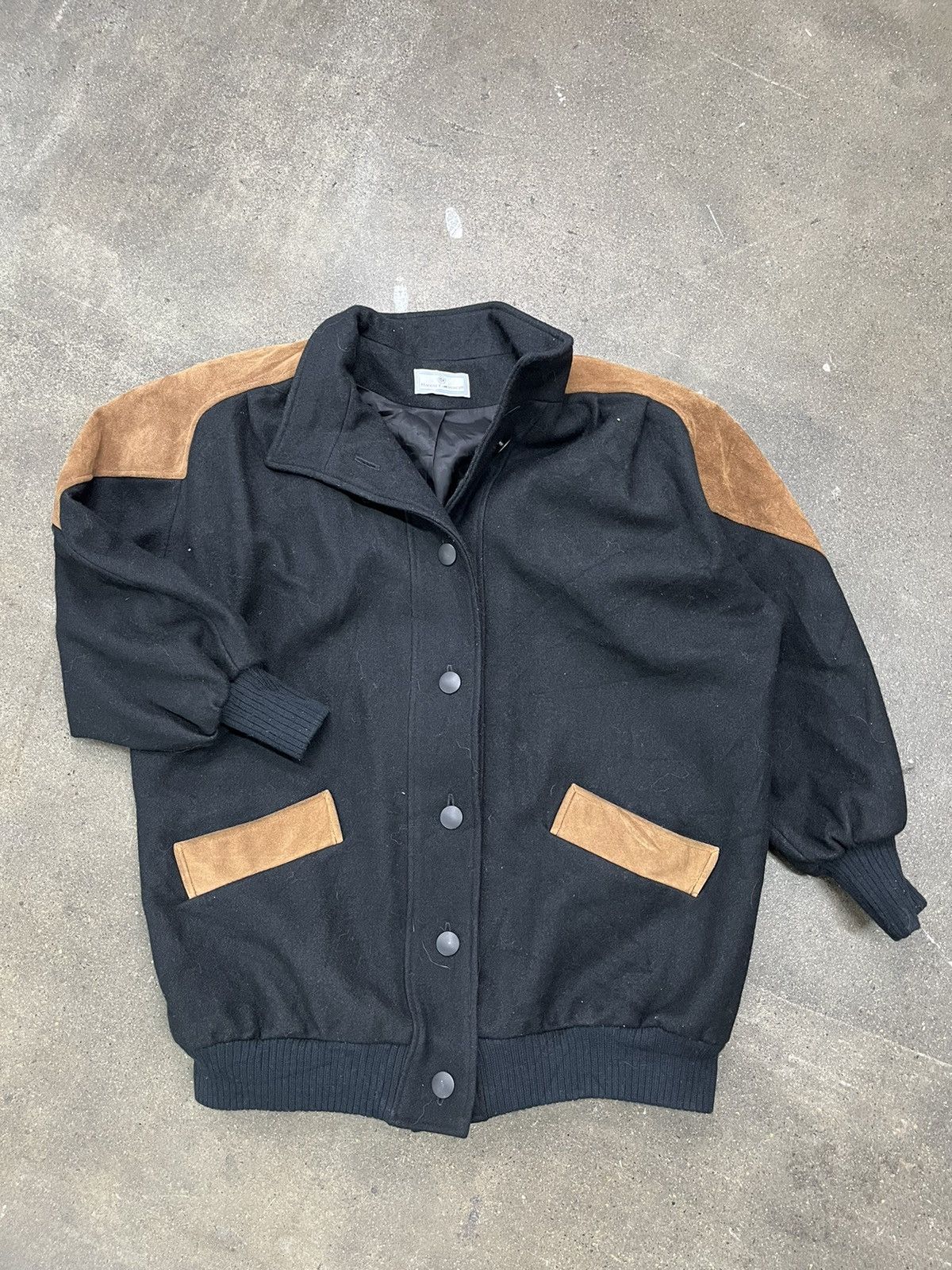 Vintage Vintage wool Jacket 1990s Leather Patch Wool Coat Size L Size US L / EU 52-54 / 3 - 1 Thumbnail