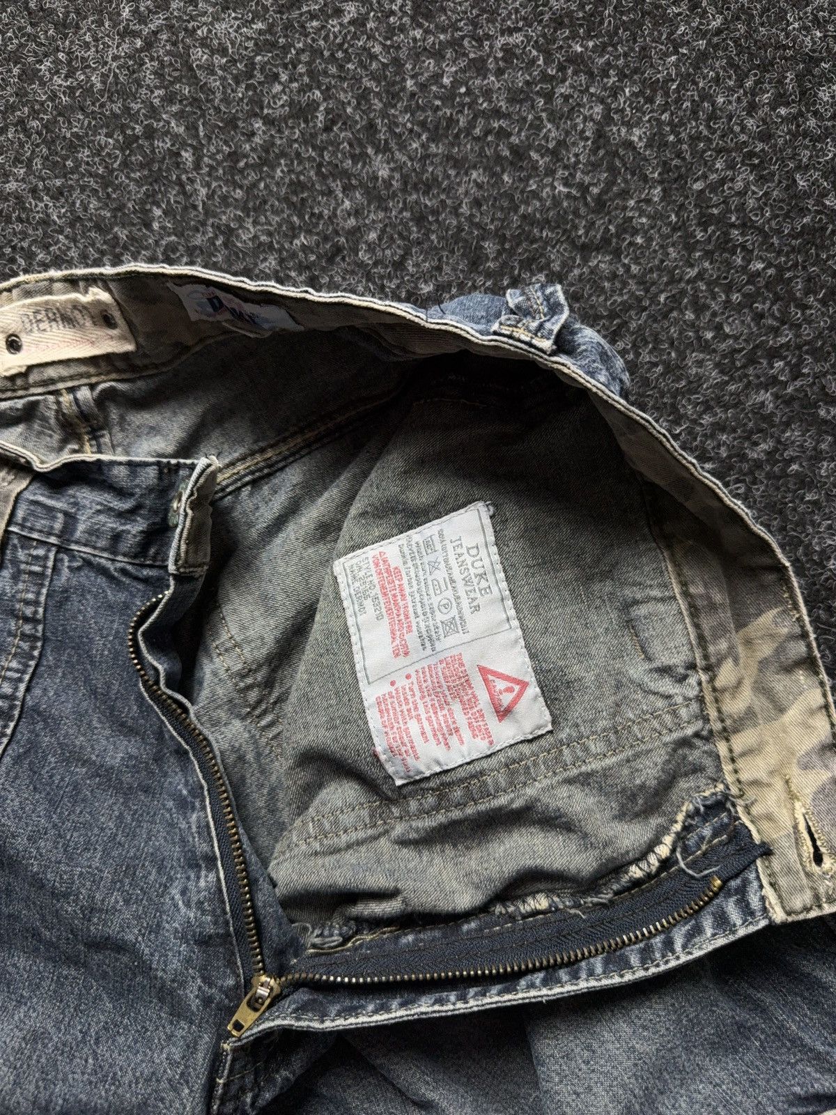 Japanese Brand Vintage 00s Denim Cargo Jeans Y2K Distressed Workwear Baggy Size US 31 - 13 Thumbnail