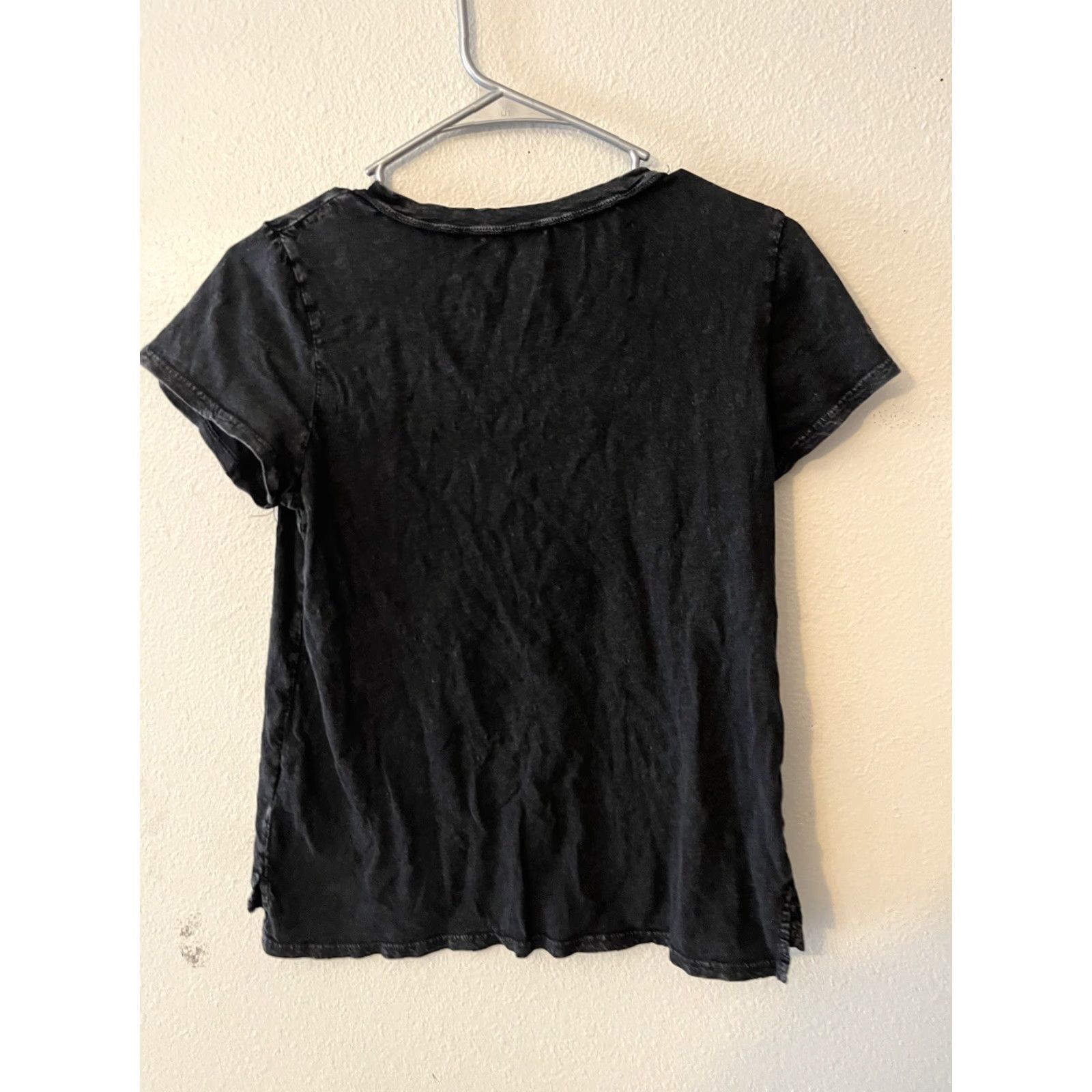 Lucky Brand Lucky Brand T-Shirt Womens Sz S Black Short Sleeve Crew Neck 100% Cotton Casual Basic Shirt Size S / US 4 / IT 40 - 2 Thumbnail