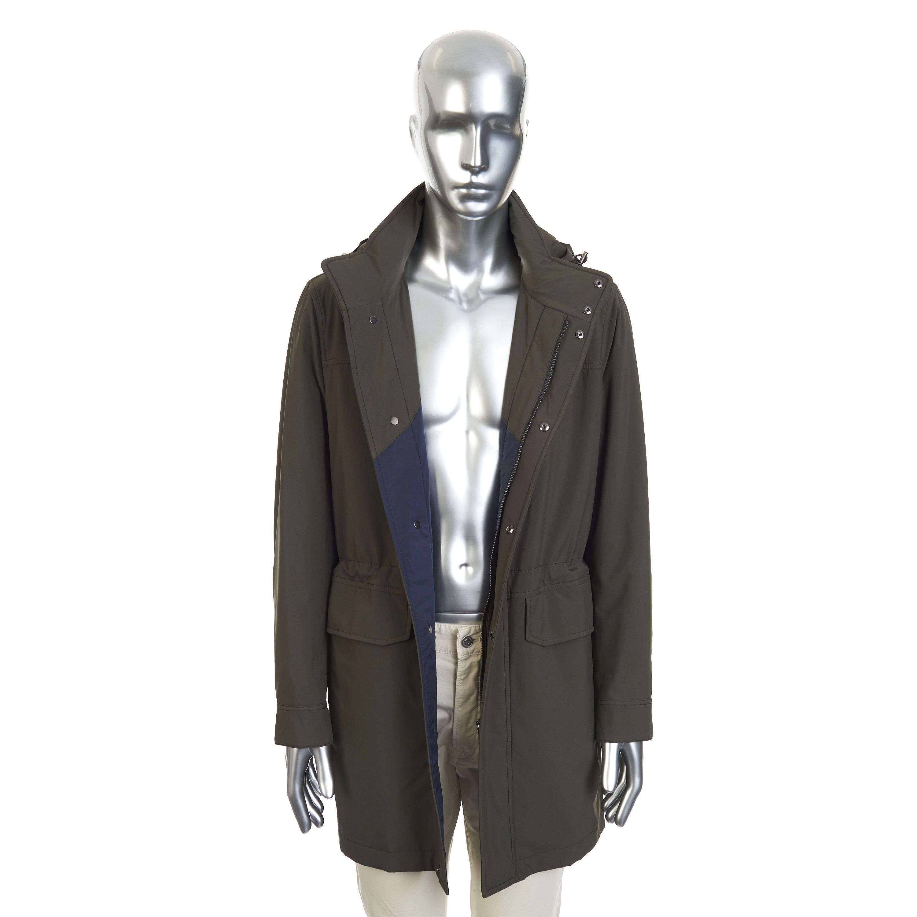 Brioni Parka Coat In Olive Green Performa Nylon, Detachable Hood Size US S / EU 44-46 / 1 - 11 Thumbnail