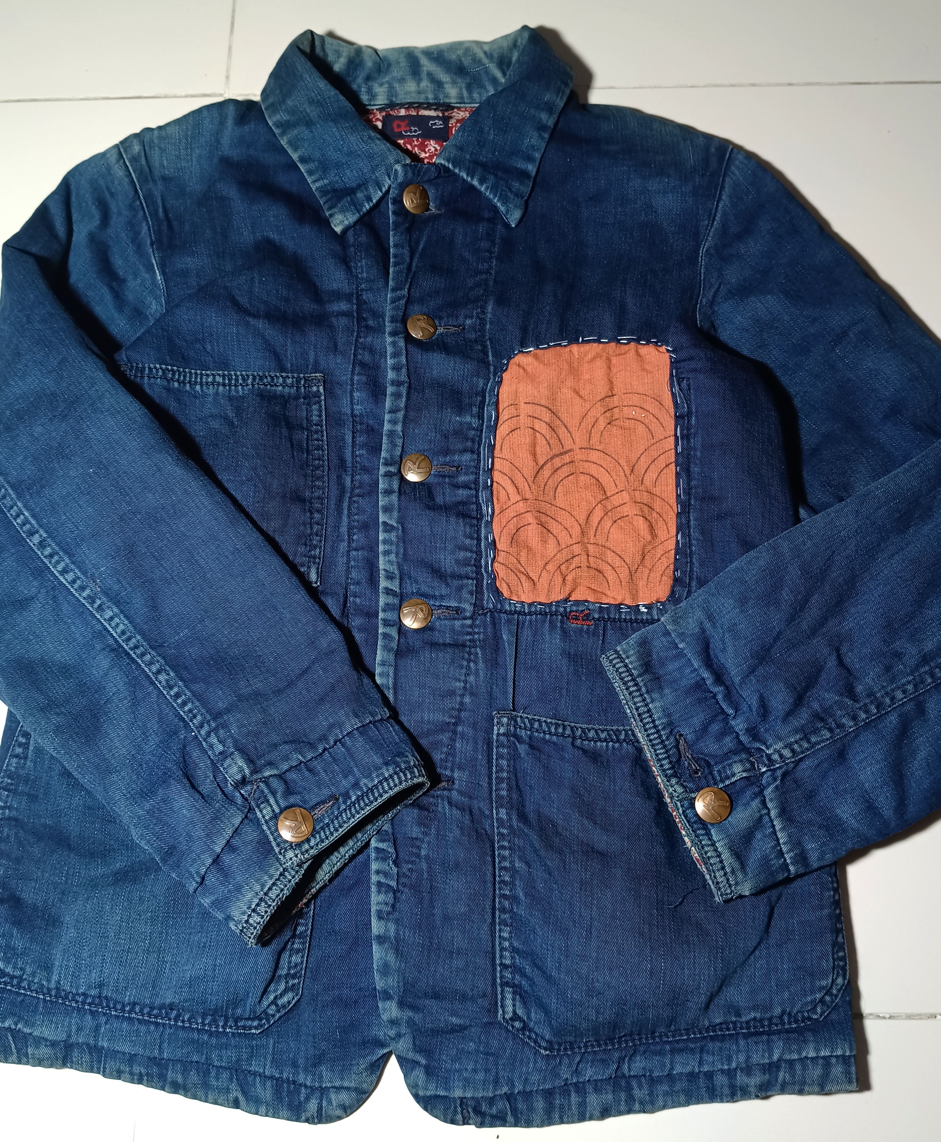 45rpm × Indigo Vintage 45RPM Distressed Indigo Chrome Jacket Size US S / EU 44-46 / 1 - 3 Thumbnail