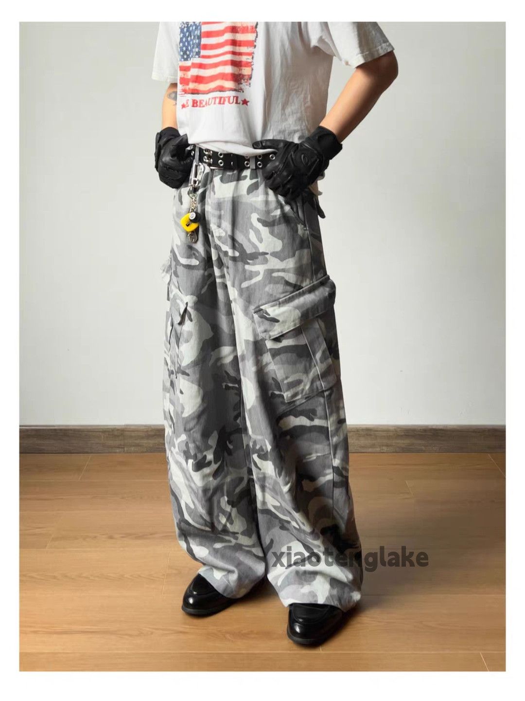 xtl utility loose baggy skate hiphop cargo camo pants