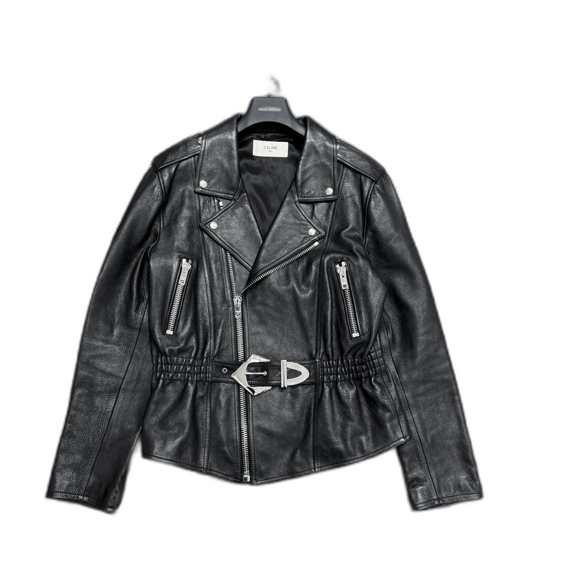 Celine Celine Black Leather Motorcycle Jacket Size US L / EU 52-54 / 3 - 1 Thumbnail