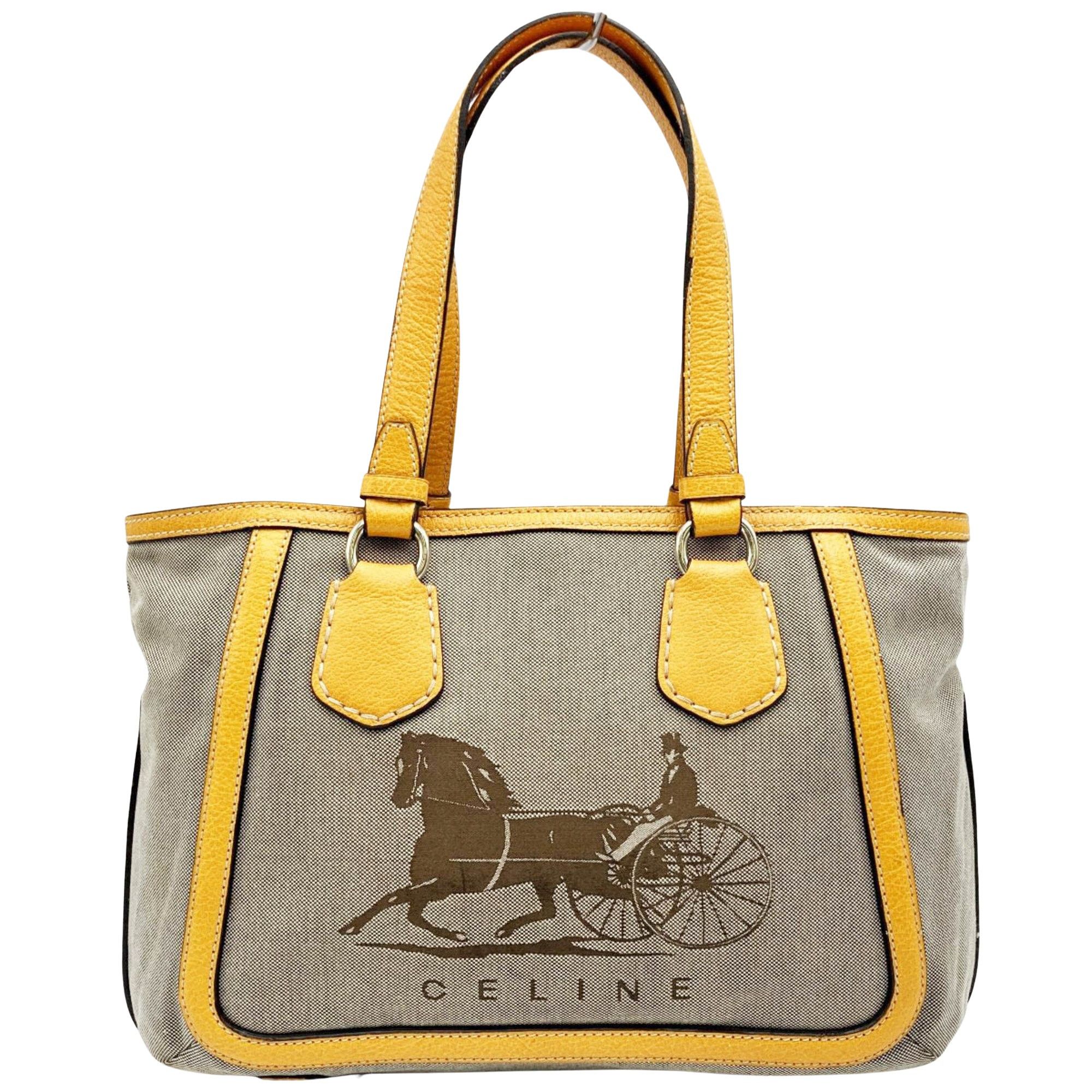 image of Celine Céline Horse Carriage Tote in Grey, Women's