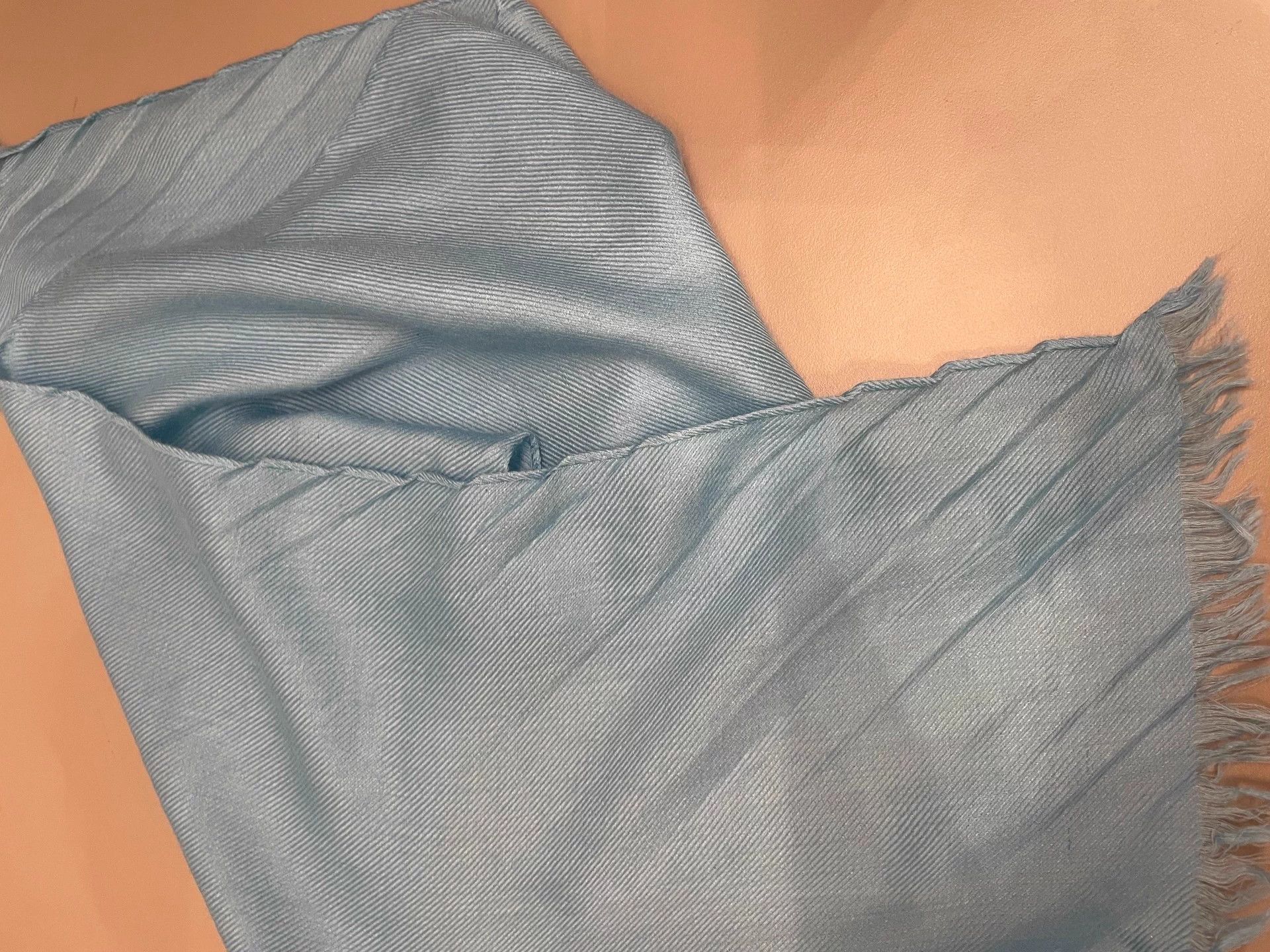 Loro Piana Loro Piana LP blue cashmere silk scarf 100×22 Size ONE SIZE - 4 Thumbnail