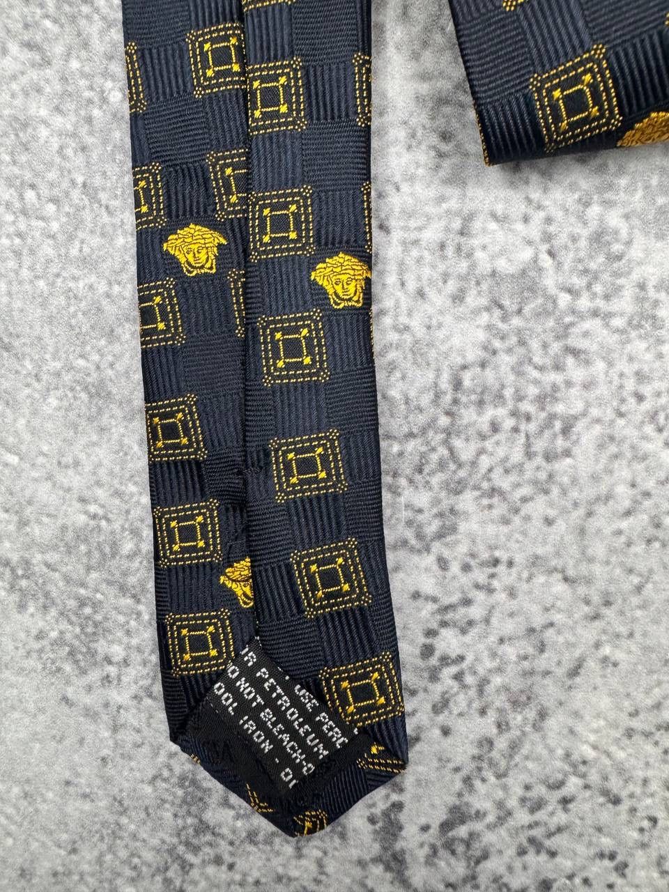 Gianni Valentino Gianni Versace Medusa Pattern Silk Tie Black Gold Geometric Size ONE SIZE - 2 Thumbnail