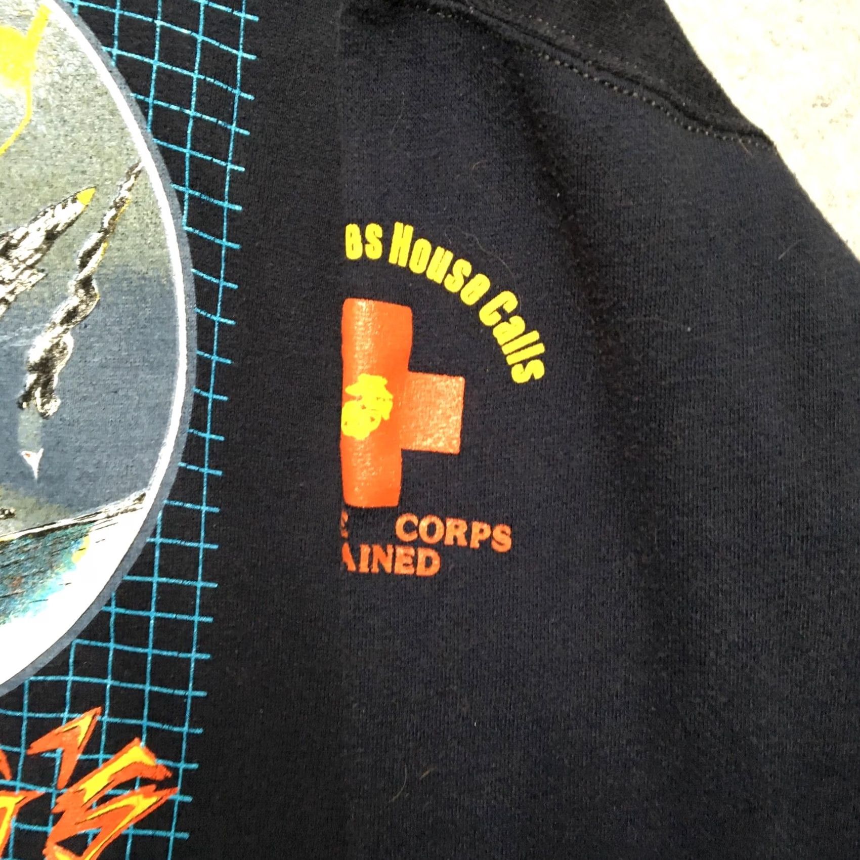 Russell Athletic VINTAGE Russell Athletic Hoodie Mens XL Blue Fly Navy Eagle 45 F-14 Tomcat Marine Patriotic USA Graphic Print Hooded Pullover Size US XL / EU 56 / 4 - 2 Thumbnail