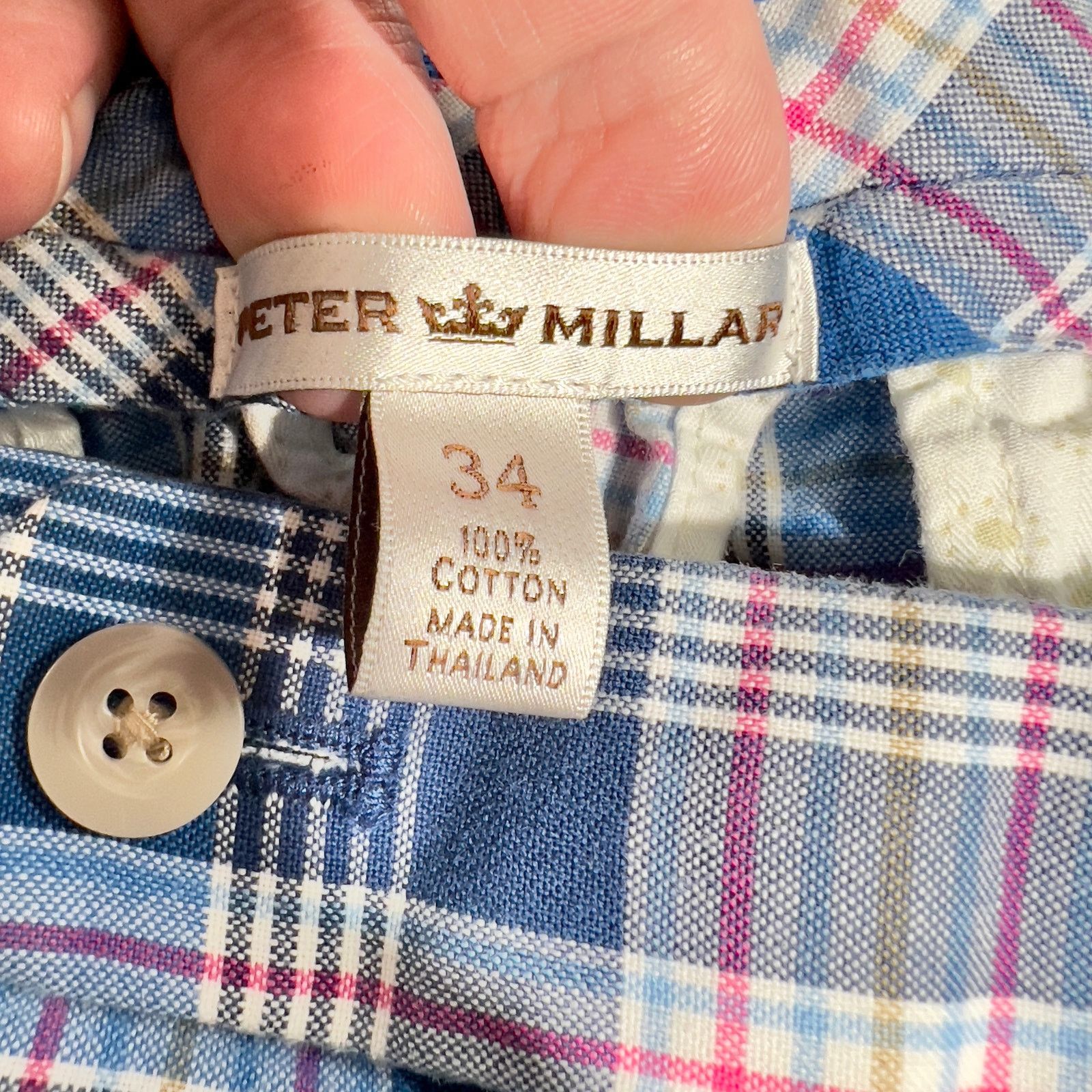 Peter Millar Peter Millar Plaid Shorts 34W Reg 100% Cotton Blue Pockets Size US 34 / EU 50 - 2 Thumbnail