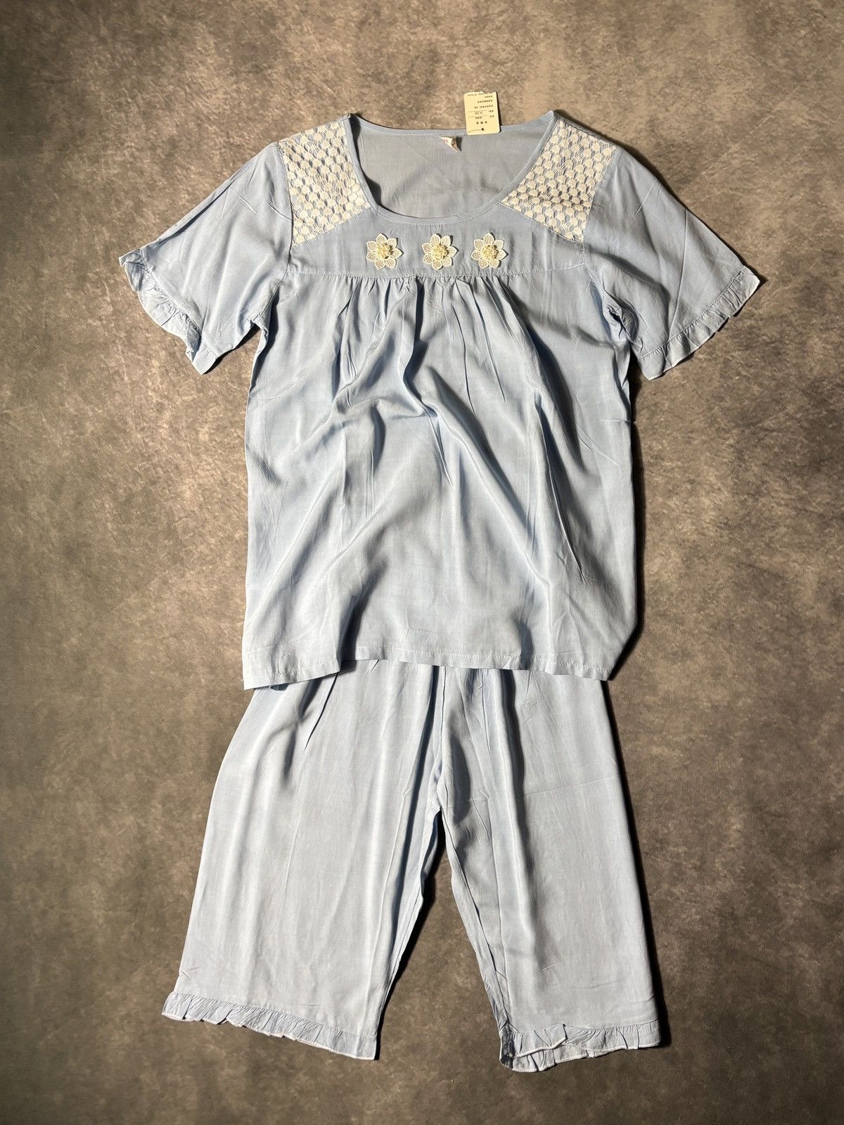 Vintage VIntage Pyjama Set Matching Two Piece Culotte Shorts Silk Size 26" / US 2 / IT 38 - 2 Thumbnail
