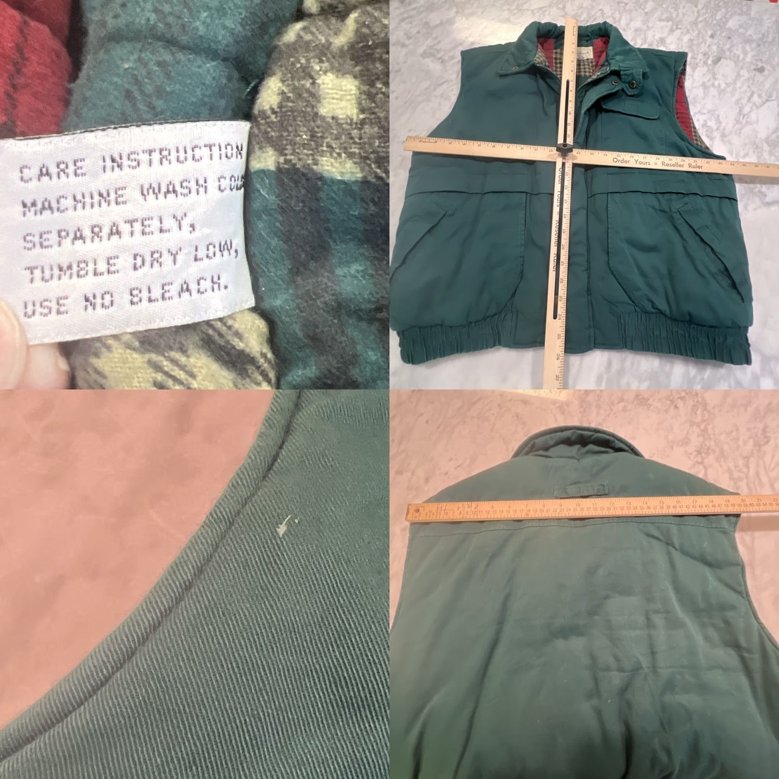Hunter VINTAGE Greatland Vest L Large Hunter Green Flannel Lined Multi Pockets Zip Mens Size US L / EU 52-54 / 3 - 8 Thumbnail