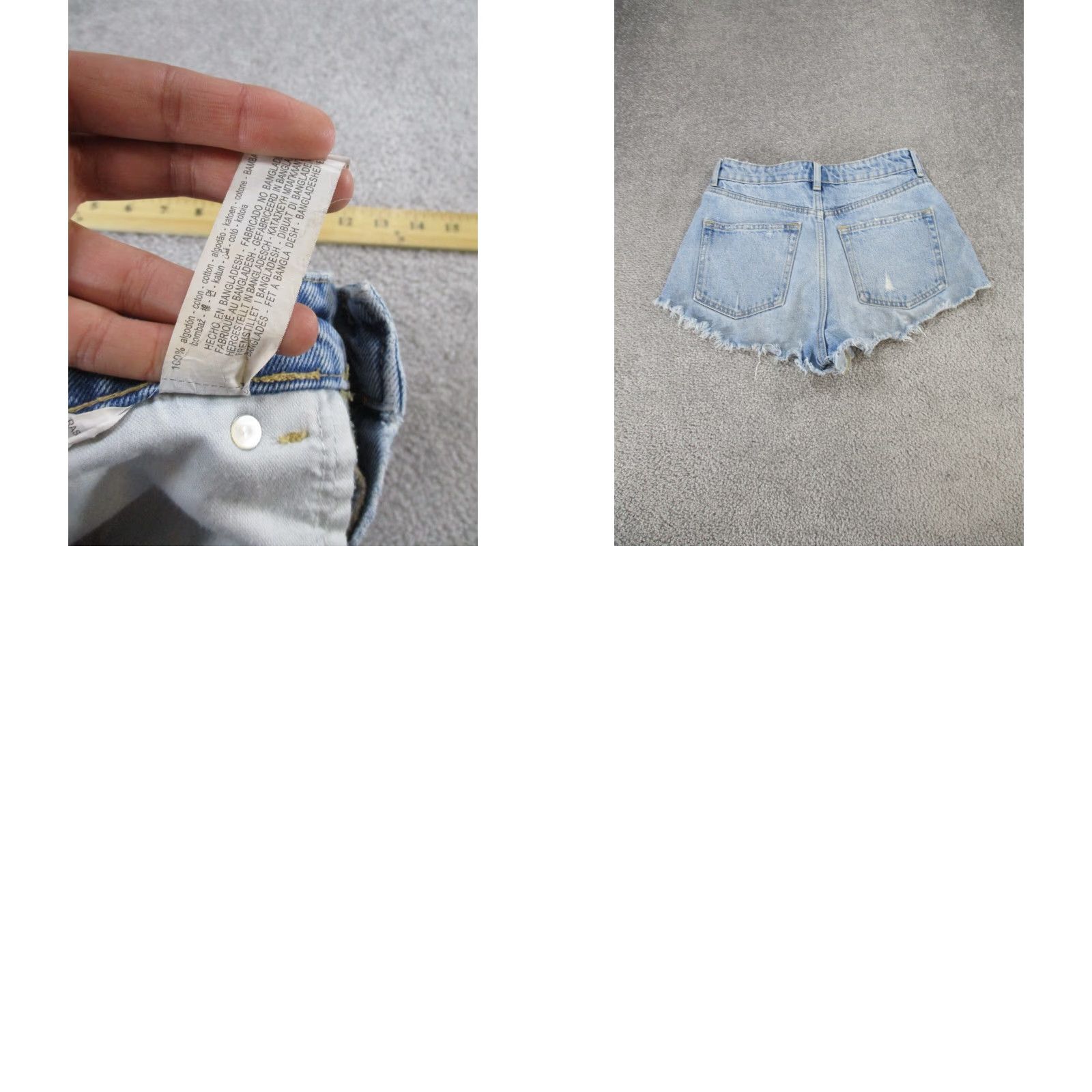 Zara VINTAGE Zara Shorts Womens 4 Light Wash Denim Cut Offs Size 27" / US 4 / IT 40 - 8 Thumbnail