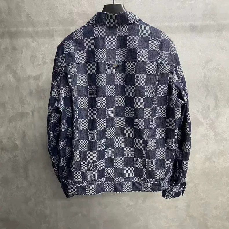 Louis Vuitton Louis Vuitton Black and grey checkerboard logo denim jacke Size US L / EU 52-54 / 3 - 2 Thumbnail