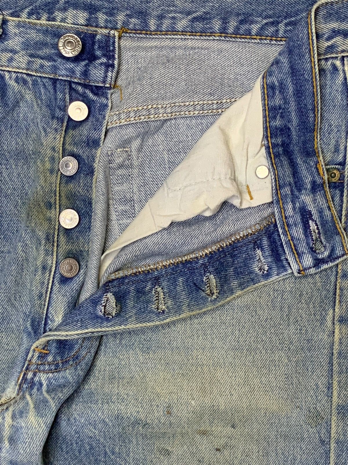 Levi's Vintage 90s Levis 501 Mud Wash Distressed Loose Jeans Size US 31 - 3 Thumbnail