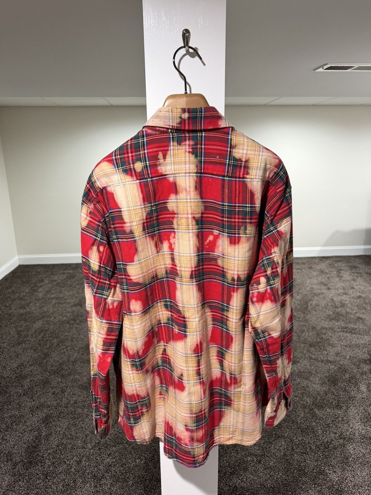 Celine Celine x Hedi FW23 Bleached Tartan Plaid Red Flannel Shirt Size US XL / EU 56 / 4 - 2 Thumbnail