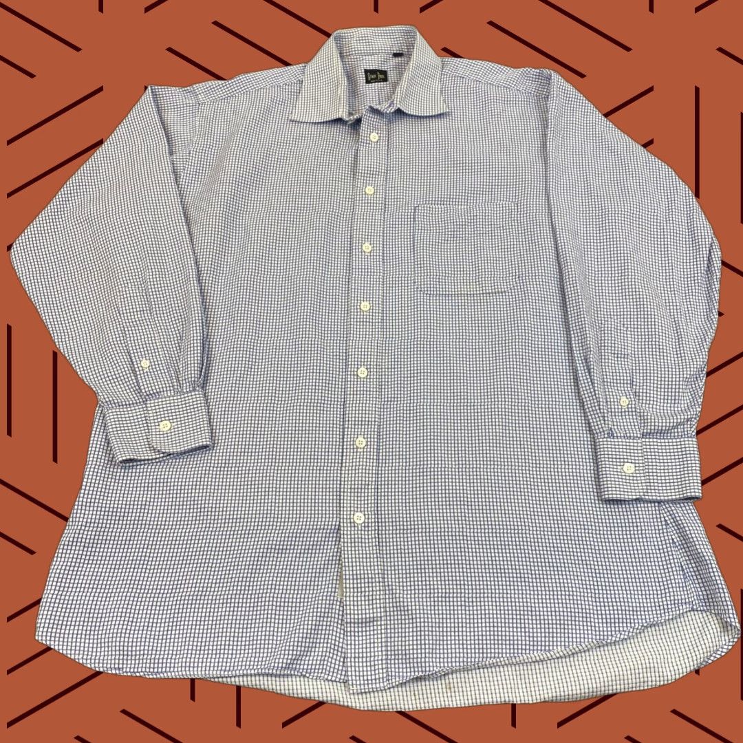 Vintage Gitman Bros Shirt Mens 16.5 / 33 Button Up Blue White Micro Plaid Casual Dress Top USA Size US XL / EU 56 / 4 - 1 Thumbnail