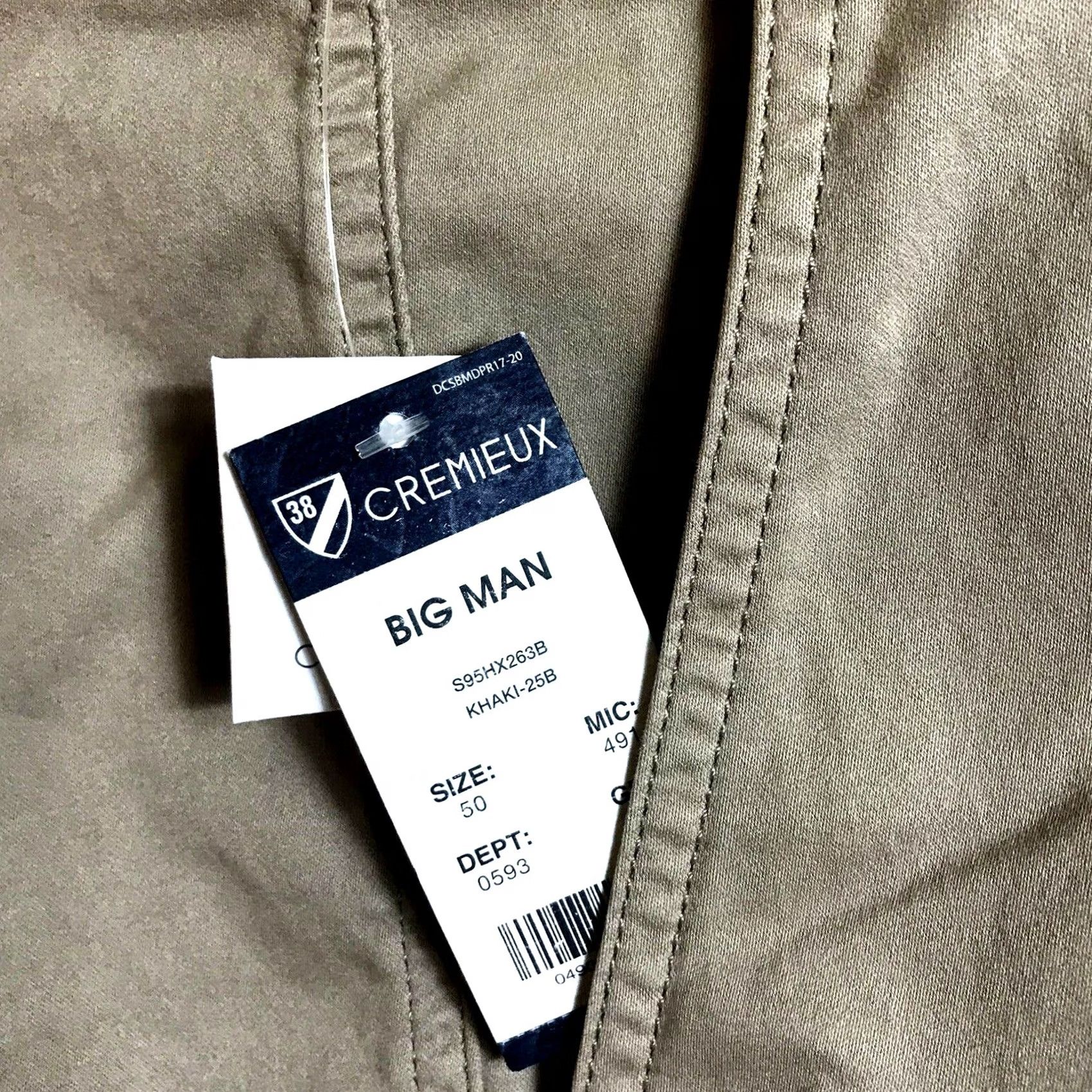 Cremieux CREMIEUX Mens Big & Tall Khaki Shorts - 50 Size Fit Size US 34 / EU 50 - 5 Thumbnail