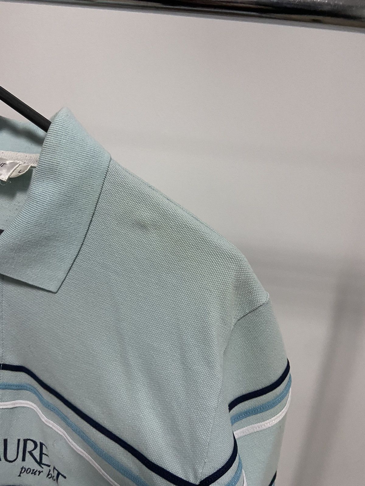 Vintage × Yves Saint Laurent Yves Saint Laurent Vintage polo stripes big logo t shirt Size US L / EU 52-54 / 3 - 8 Thumbnail