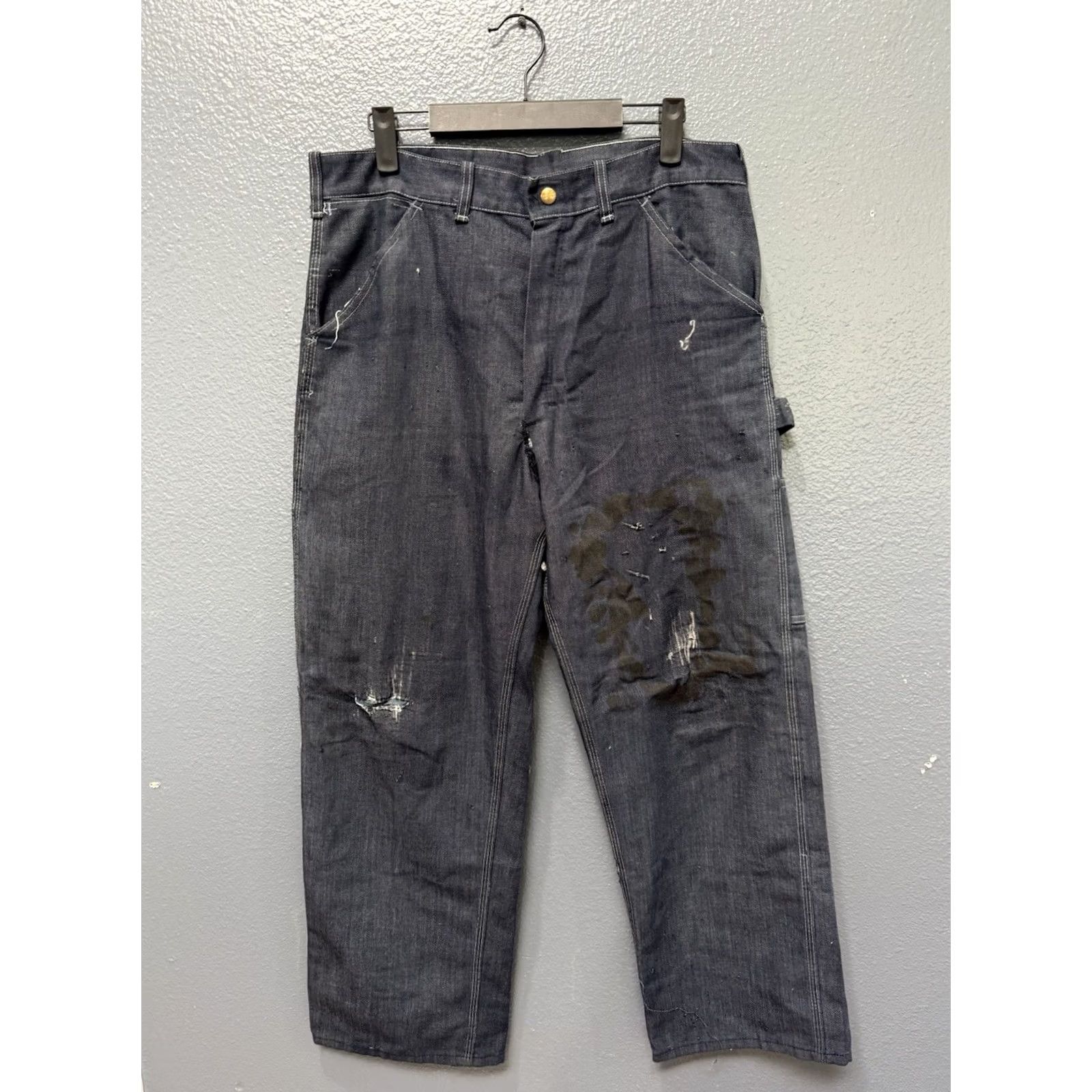 Vintage VINTAGE Toughskins Sanforized Blue Cotton Men’s Carpenter Pants Sz 32 Denim 1960s 32/30 Mens Regular 29in Inseam Size US 32 / EU 48 - 3 Thumbnail