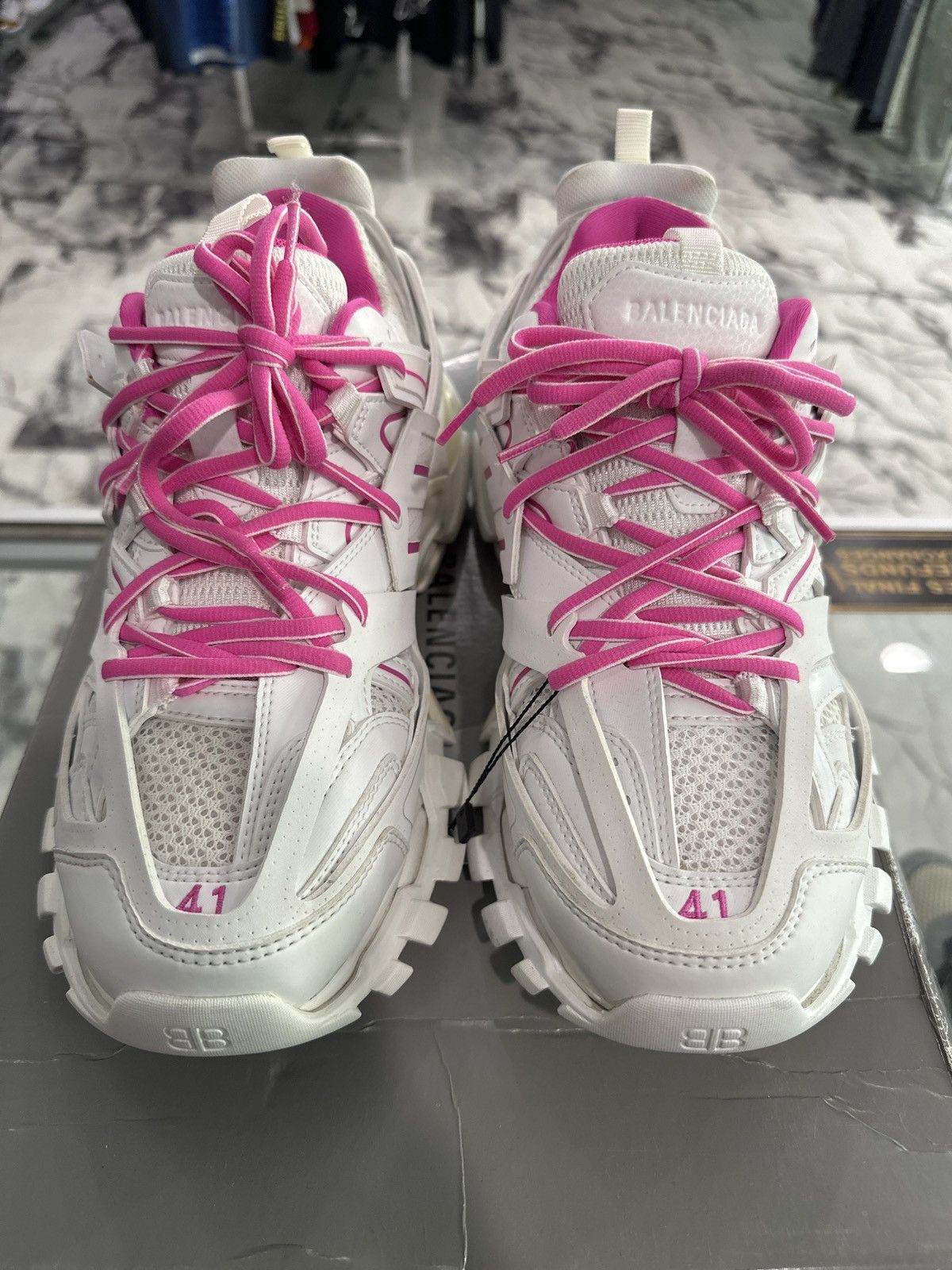 Balenciaga White/Pink Balenciaga Track Runner Size US 8 / EU 41 - 4 Thumbnail