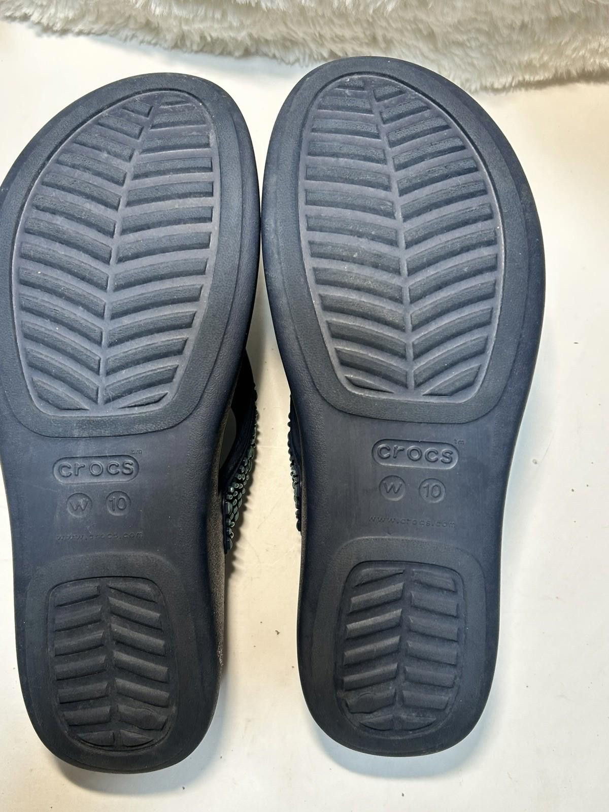 Crocs Crocs Diamante Sandal Sz 10 Blue Thong Platform Beaded Size US 10 / IT 40 - 6 Thumbnail