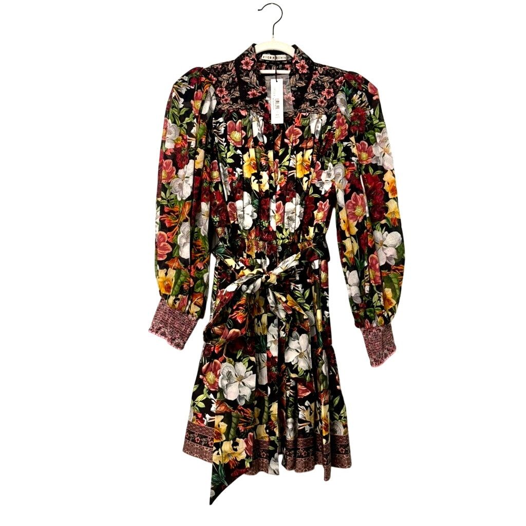 Alice + Olivia ALICE + OLIVIA | Tiffie Puff Sleeve Mini Shirt Dress | US 0 Size XS / US 0-2 / IT 36-38 - 9 Thumbnail