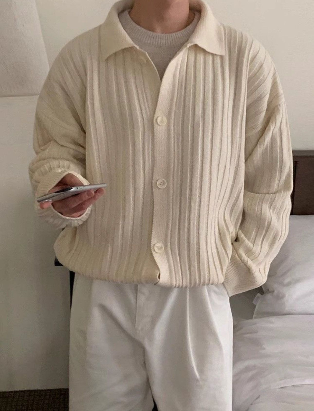 Vintage Striped Varsity Button Up Cardigan Sweater Size US M / EU 48-50 / 2 - 1 Thumbnail