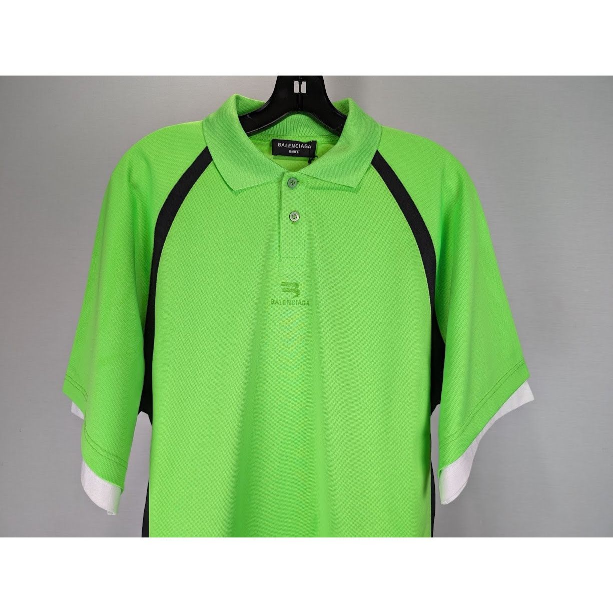 Balenciaga o1rshd1 Layered S/S Polo Shirt Pique in Green-Dark Green Size US XXS / EU 40 - 5 Thumbnail