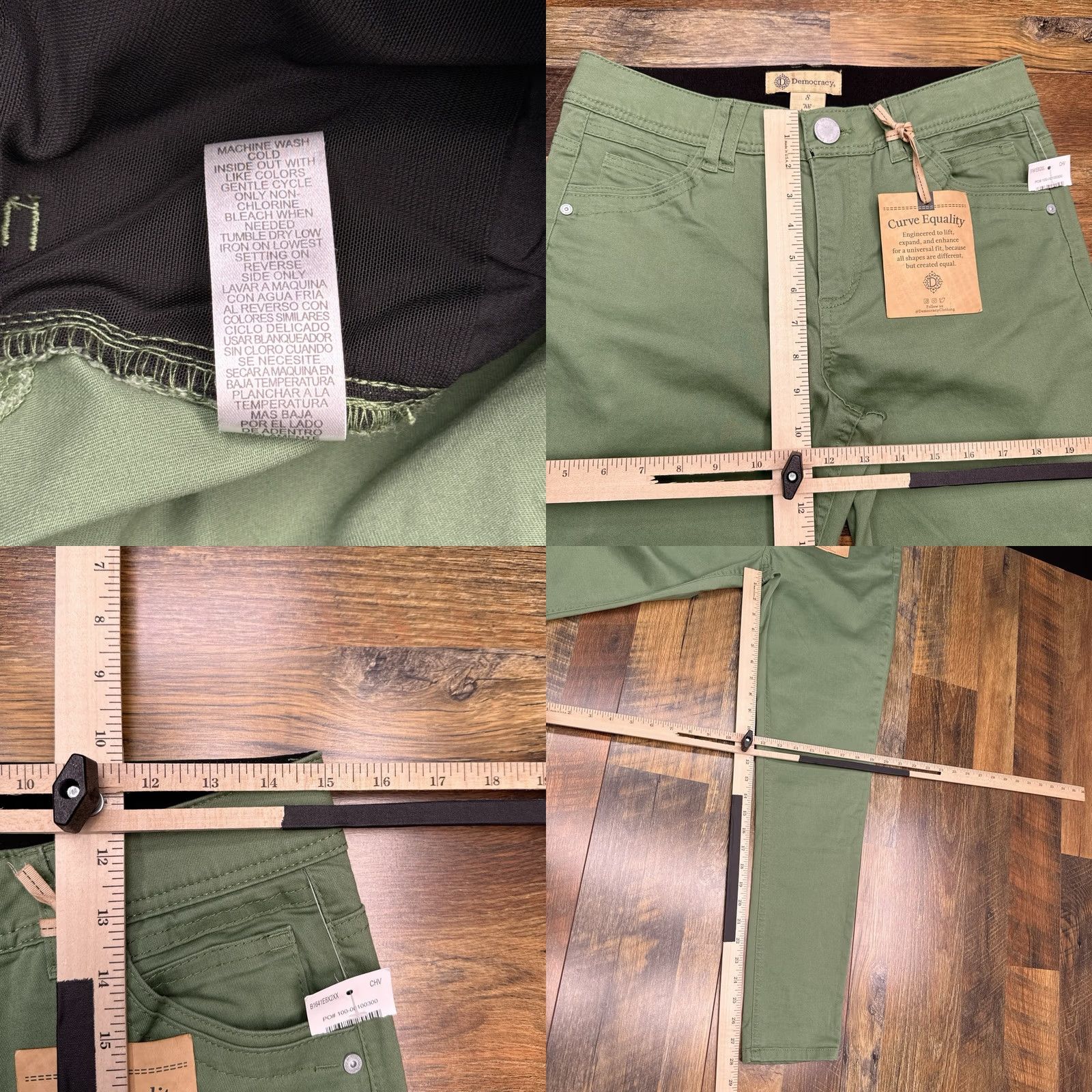 Vintage Democracy Ankle Skimmer Jeans Women 8 Green Slim 5-Pocket Denim Medium Wash Belt Loops Modern VINTAGE? Size 30" / US 8 / IT 44 - 8 Thumbnail