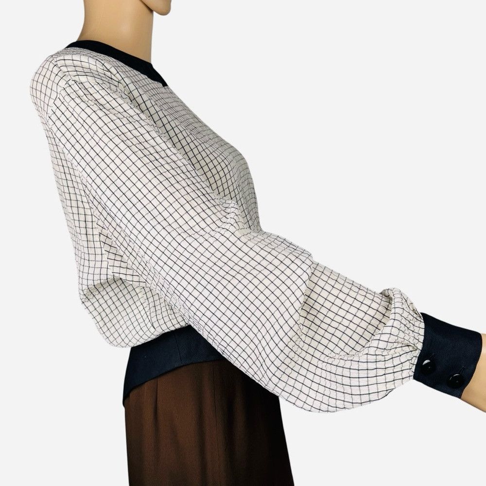 Salvatore Ferragamo Vintage Salvatore Ferragamo Silk Linen Blouse Made In Italy Size M / US 6-8 / IT 42-44 - 2 Thumbnail