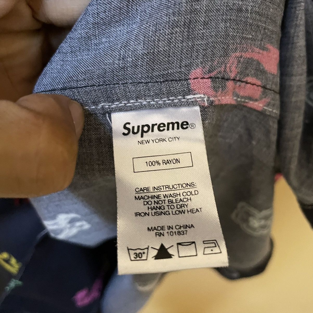 Supreme SS19 Supreme Deep Space Rayon Button Up Shirt Size US M / EU 48-50 / 2 - 5 Thumbnail