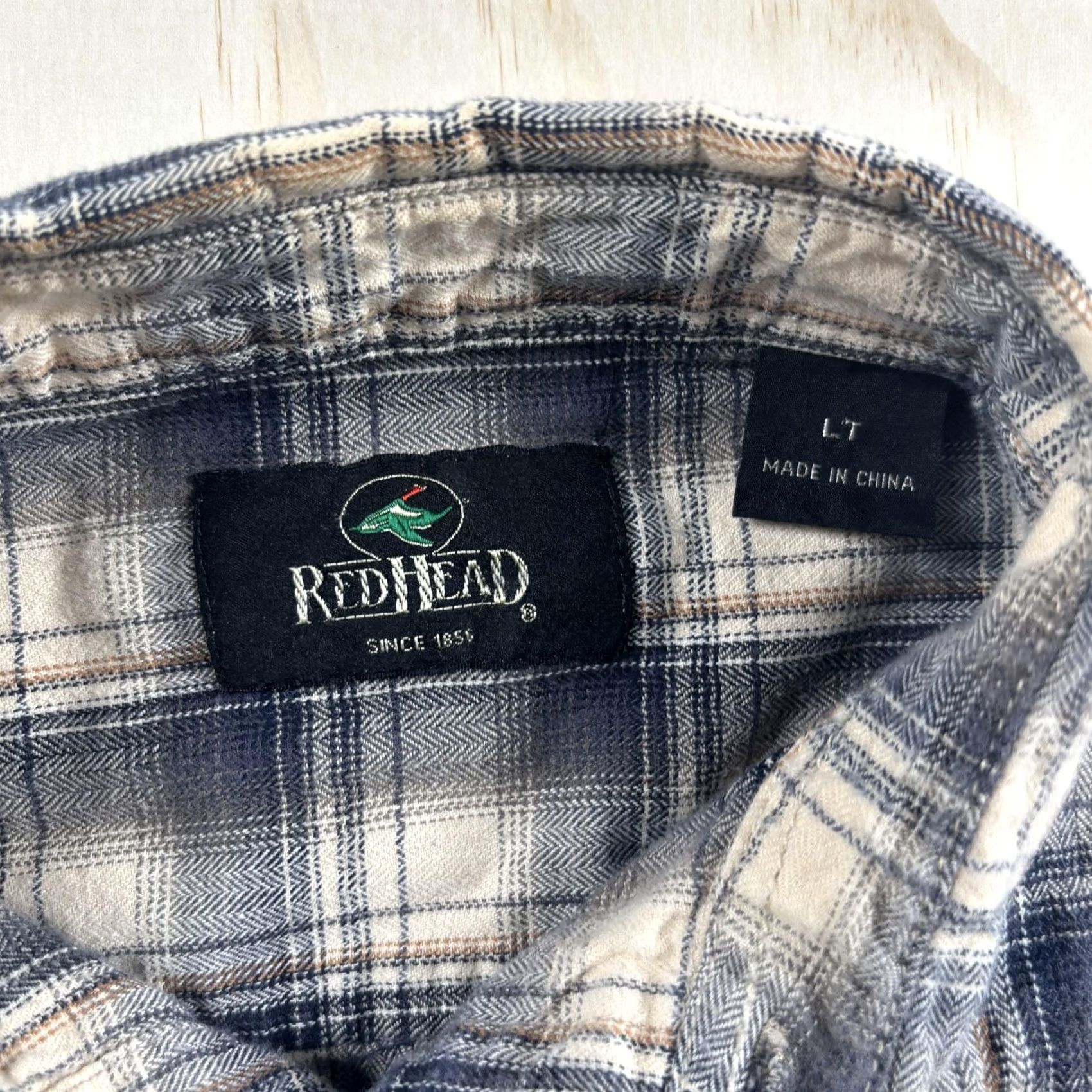 Vintage RedHead Flannel Shirt Mens LT Blue Plaid Long Sleeve Button Up Soft Casual Shirt Size US L / EU 52-54 / 3 - 2 Thumbnail