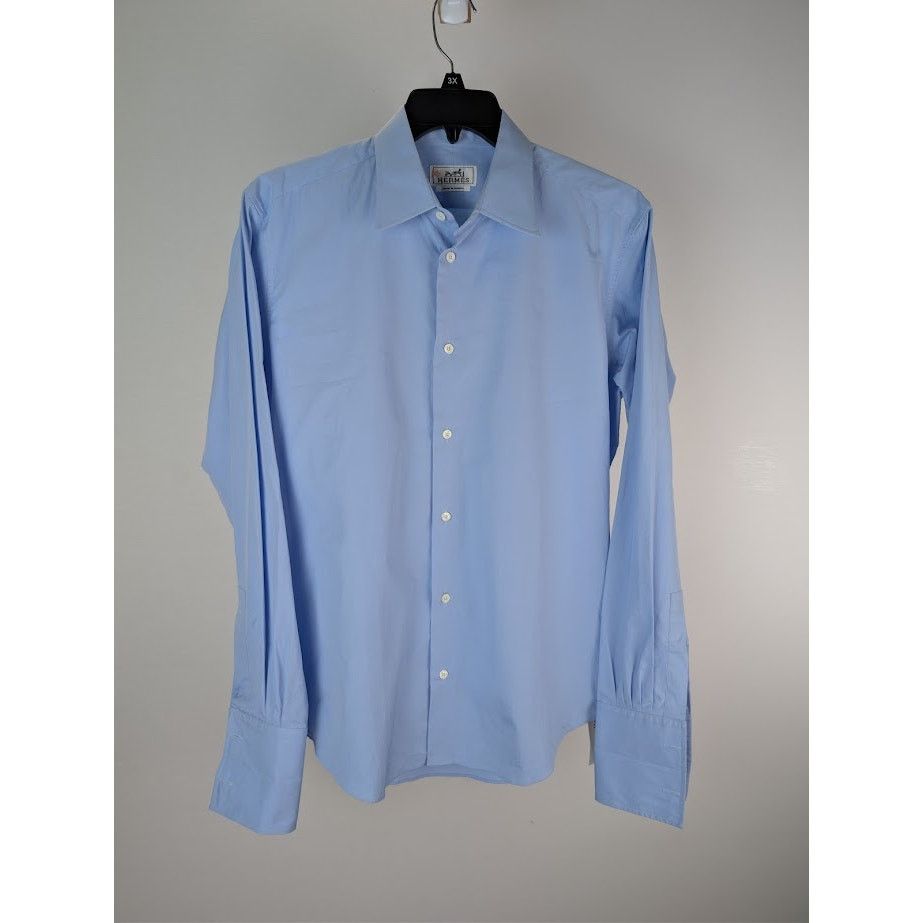 Hermes o1rshd1 CC20 Button Shirt in Blue Size US S / EU 44-46 / 1 - 7 Thumbnail