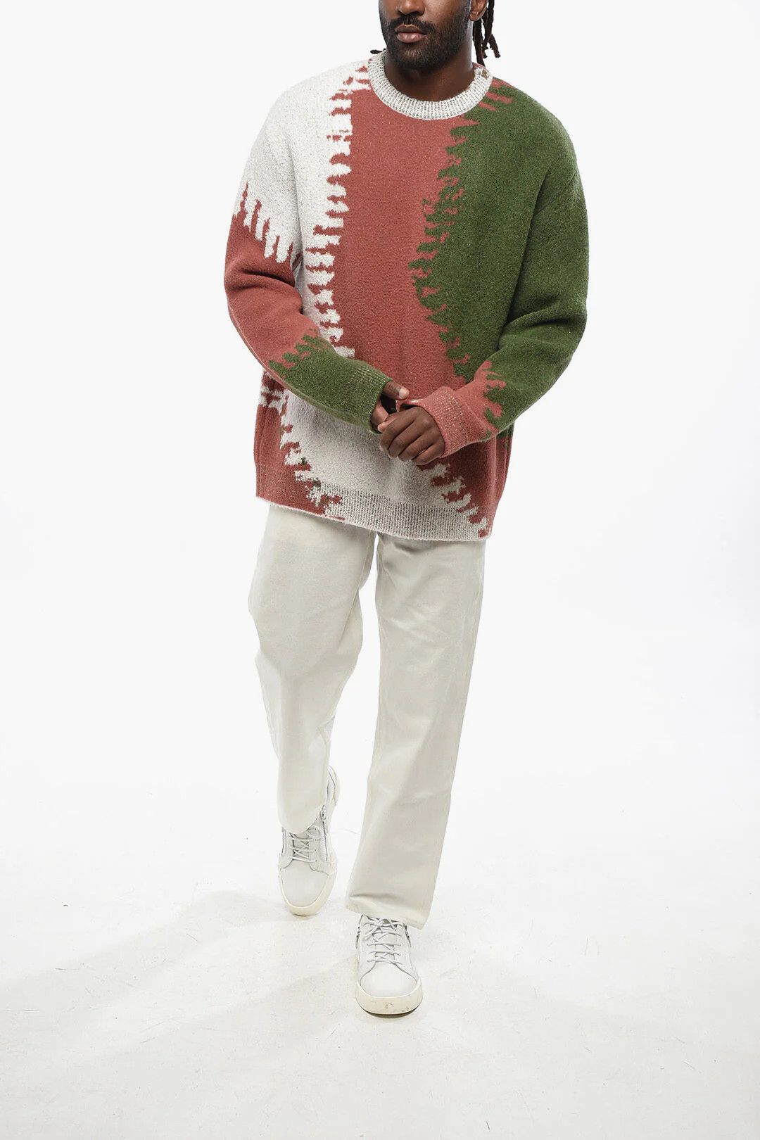 Loewe og1mm0426 Wool-Blend Crewneck Sweater in Multicolor Size US L / EU 52-54 / 3 - 4 Thumbnail