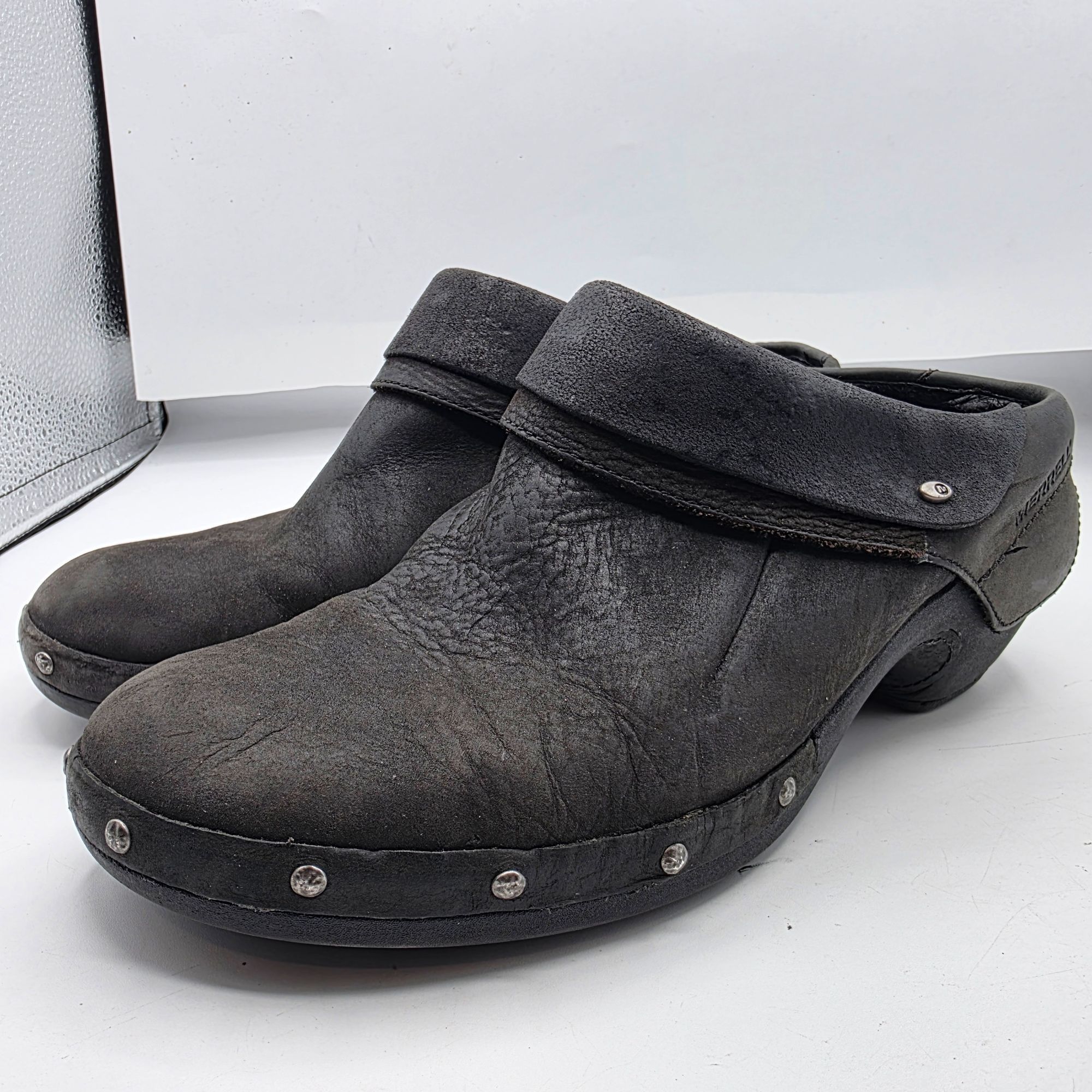 Merrell Merrell Black Leather Luxe Wrap Womens Size 9.5 Black Slip O Size US 9.5 / IT 39.5 - 4 Thumbnail