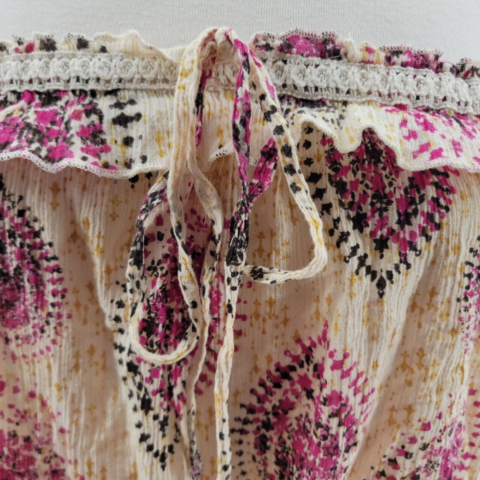 Decree Decree Women's M Boho Y2K Sleeveless Top Crinkle Blouse Size M / US 6-8 / IT 42-44 - 6 Thumbnail