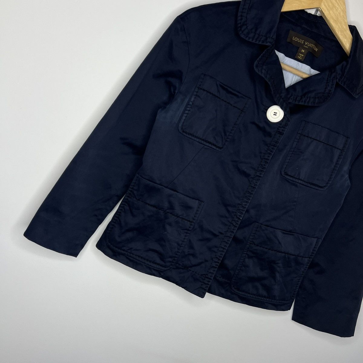 Louis Vuitton Louis Vuitton Navy Blazer Jacket Classic Luxury Cotton Size XS / US 0-2 / IT 36-38 - 3 Thumbnail