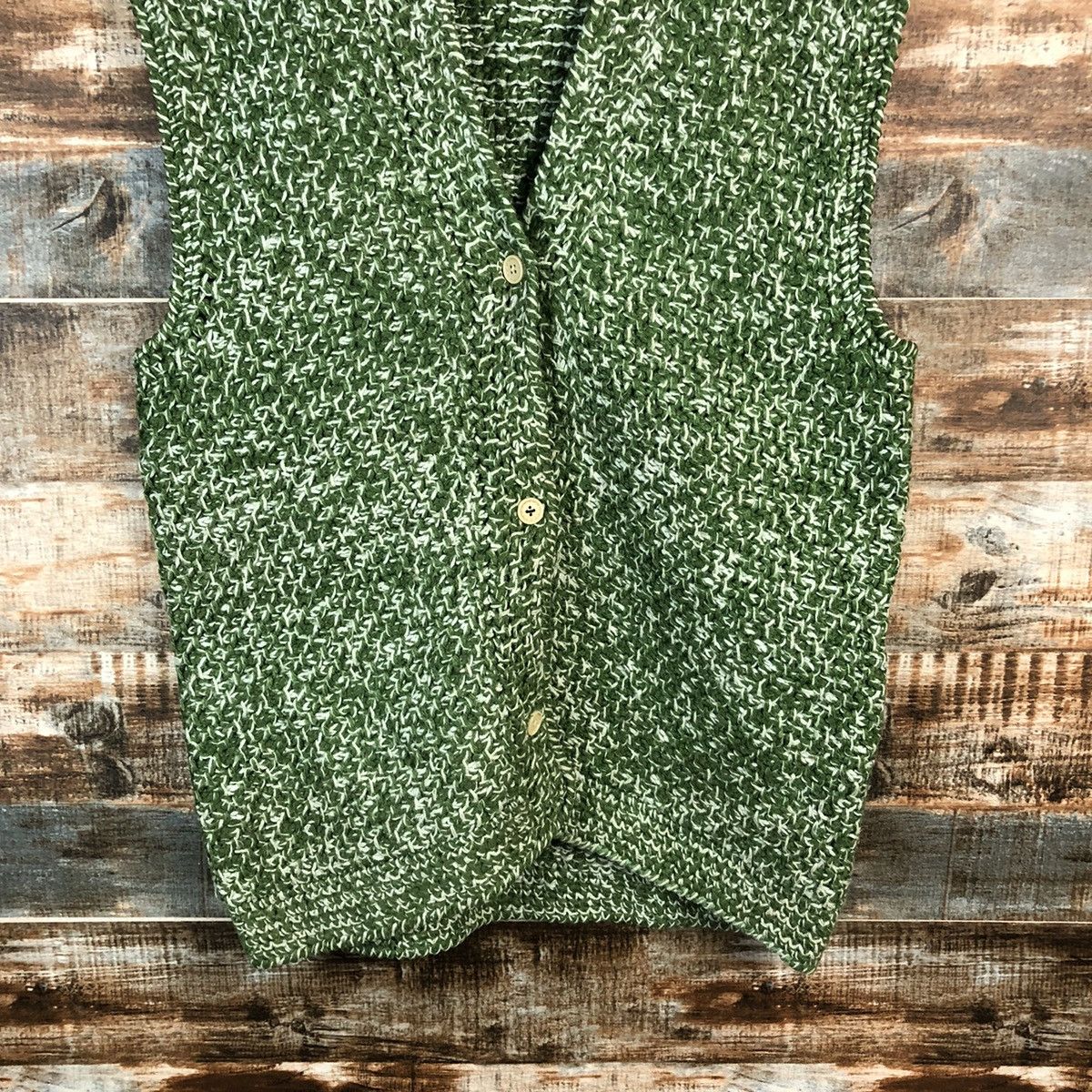 Handmade Hand Made vintage Green Vest Knitwear #A2190 Size US M / EU 48-50 / 2 - 6 Thumbnail