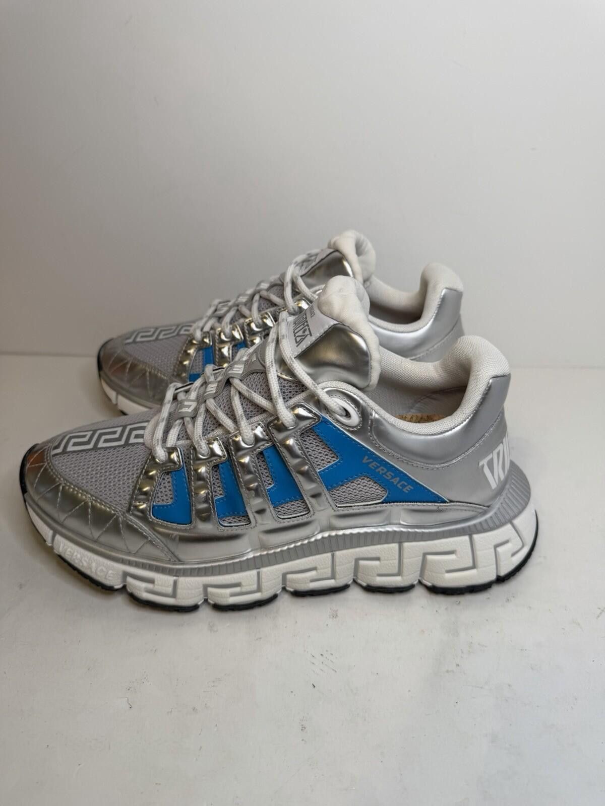 Versace Versace Trigreca Sneakers Silver Blue Grey EU 41 US 8 Size US 8 / EU 41 - 3 Thumbnail