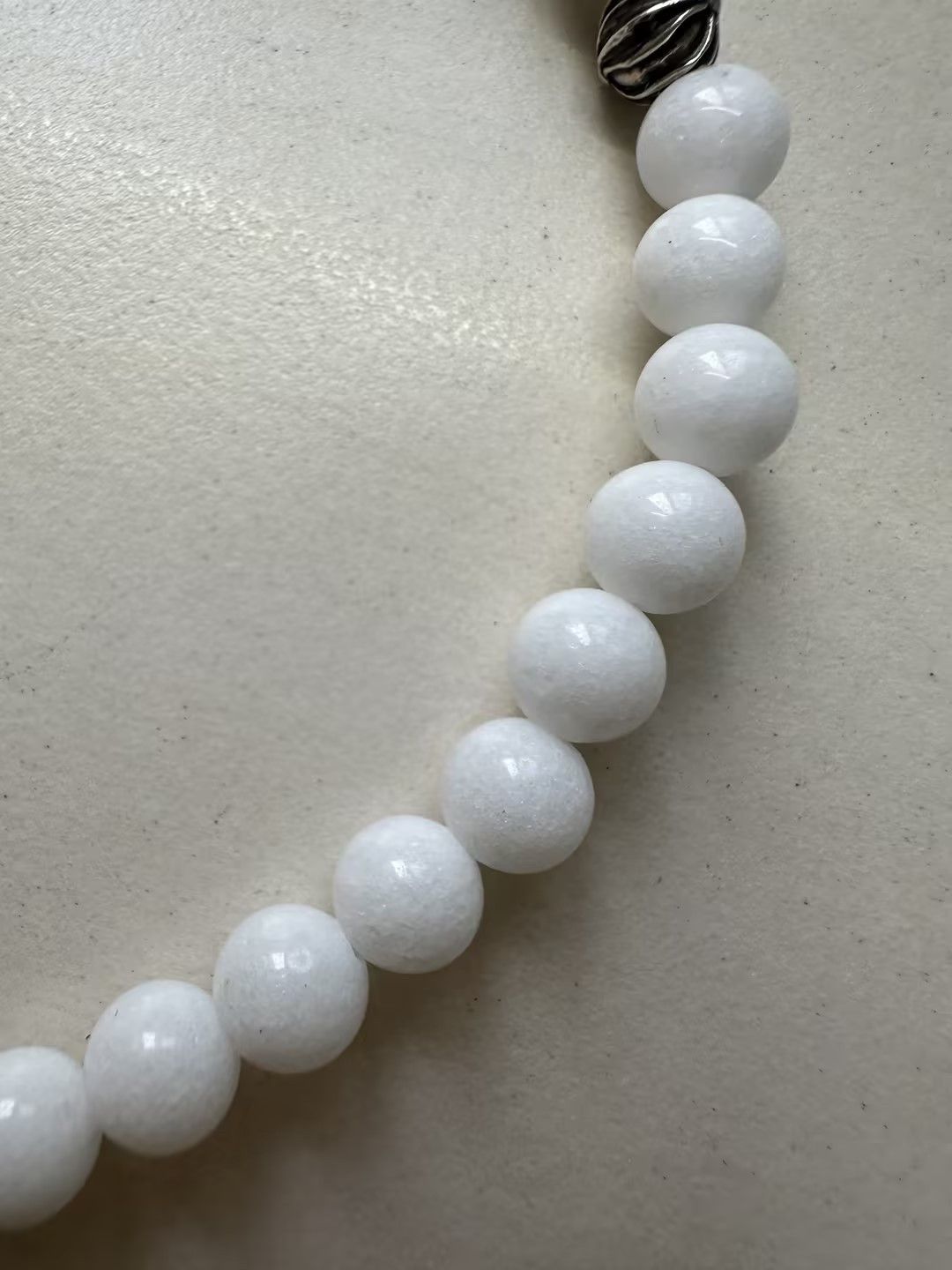 Chrome Hearts Chrome Hearts Vine Heart 6mm White Agate Beaded Bracelet Size ONE SIZE - 4 Thumbnail